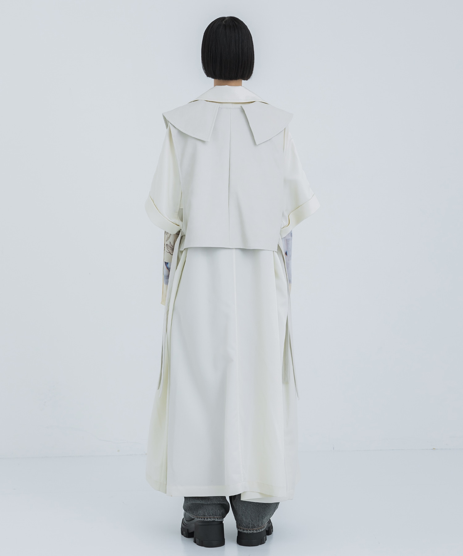 TRENCH MULTI WAY LONG VEST(M OFF WHITE): AMERI: WOMENS｜ STUDIOUS 