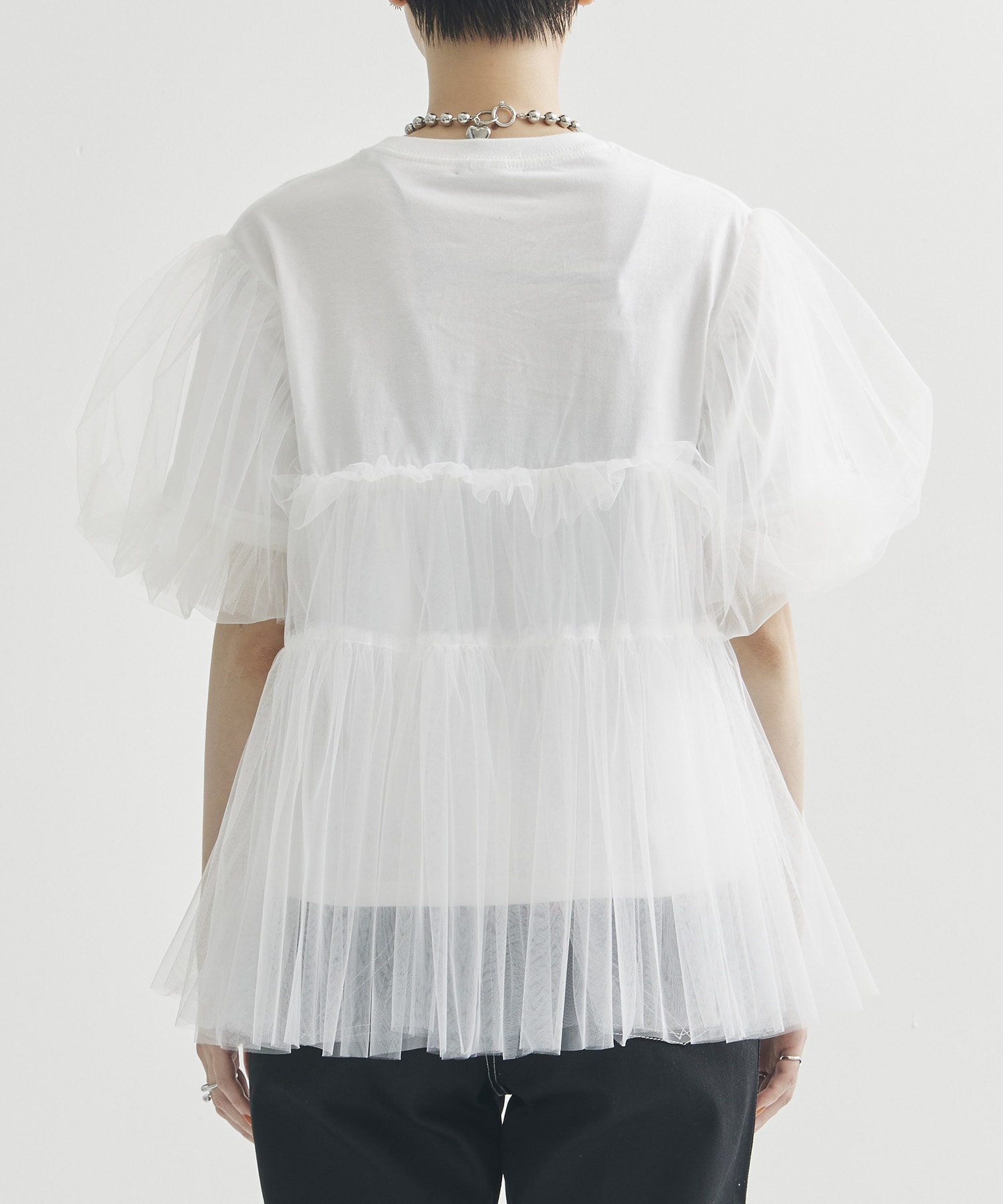 別注 Tulle Layered T-shirt VIVIANO