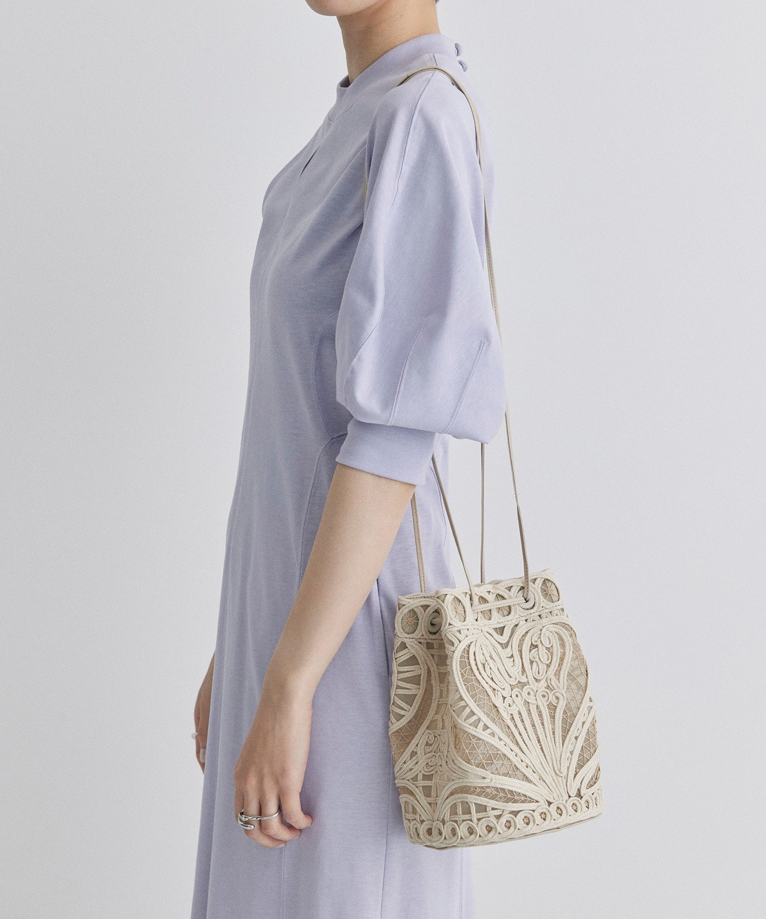 Cording Embroidery Bucket Bag Mame Kurogouchi