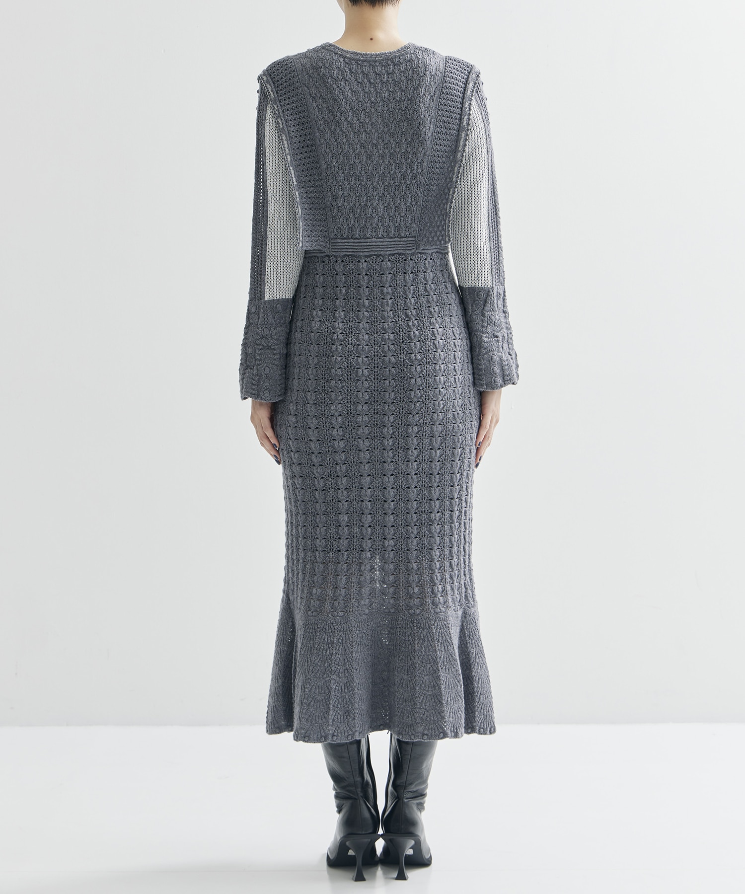 Openwork Pattern Knitted Dress Mame Kurogouchi