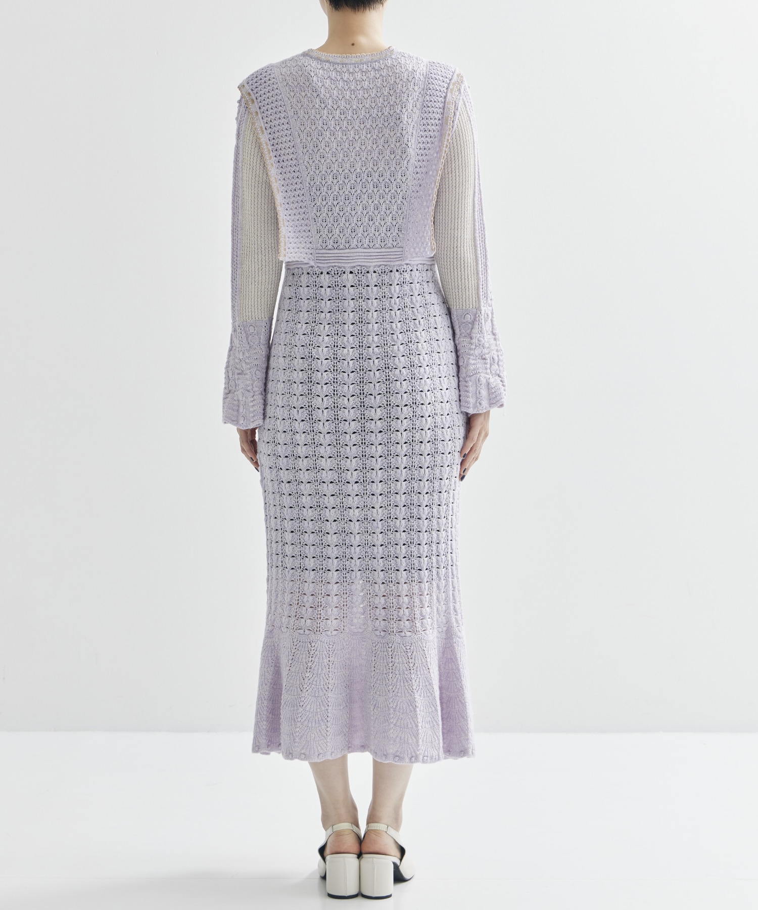 Openwork Pattern Knitted Dress Mame Kurogouchi