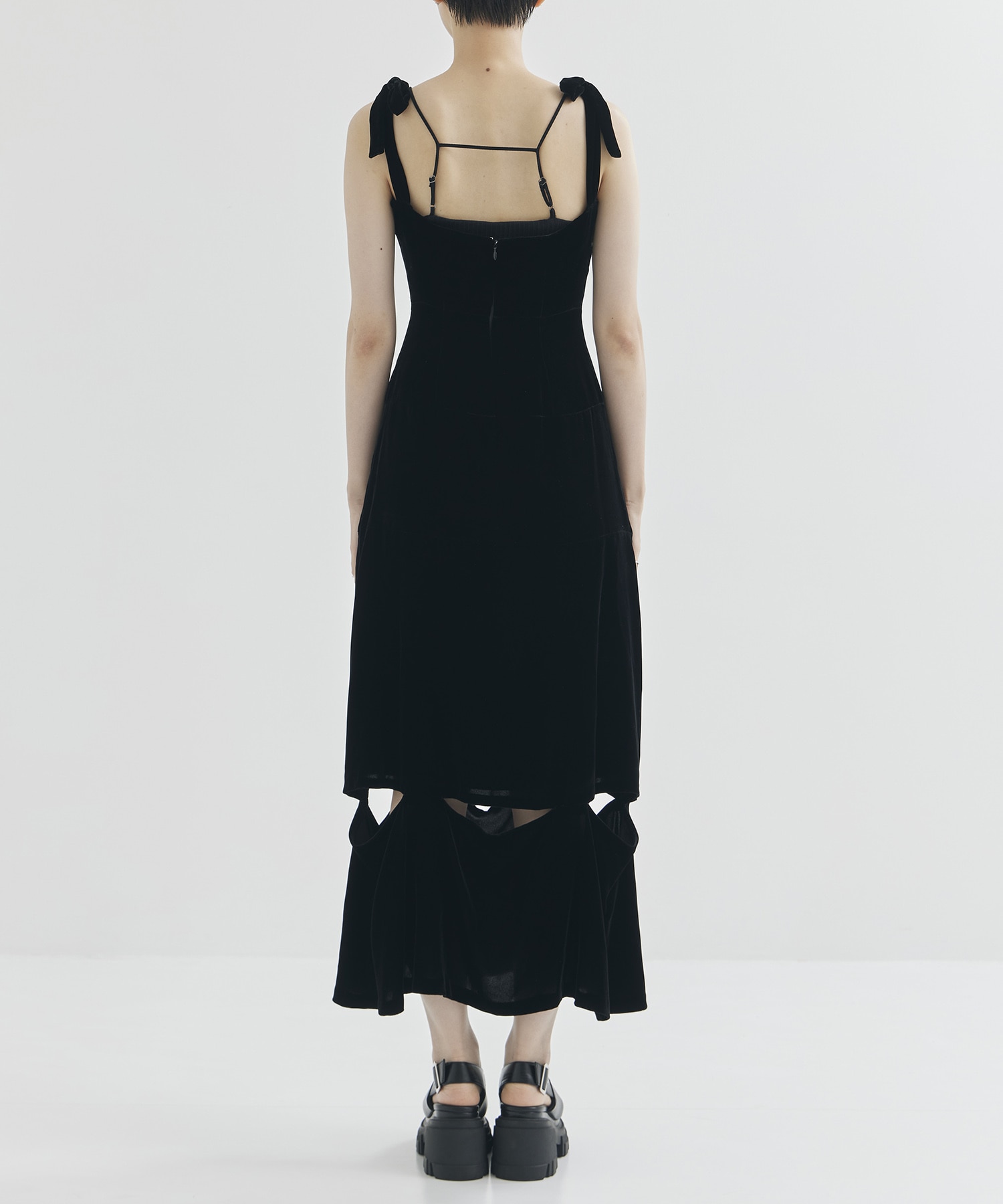 VELVET SLIT DRESS FETICO