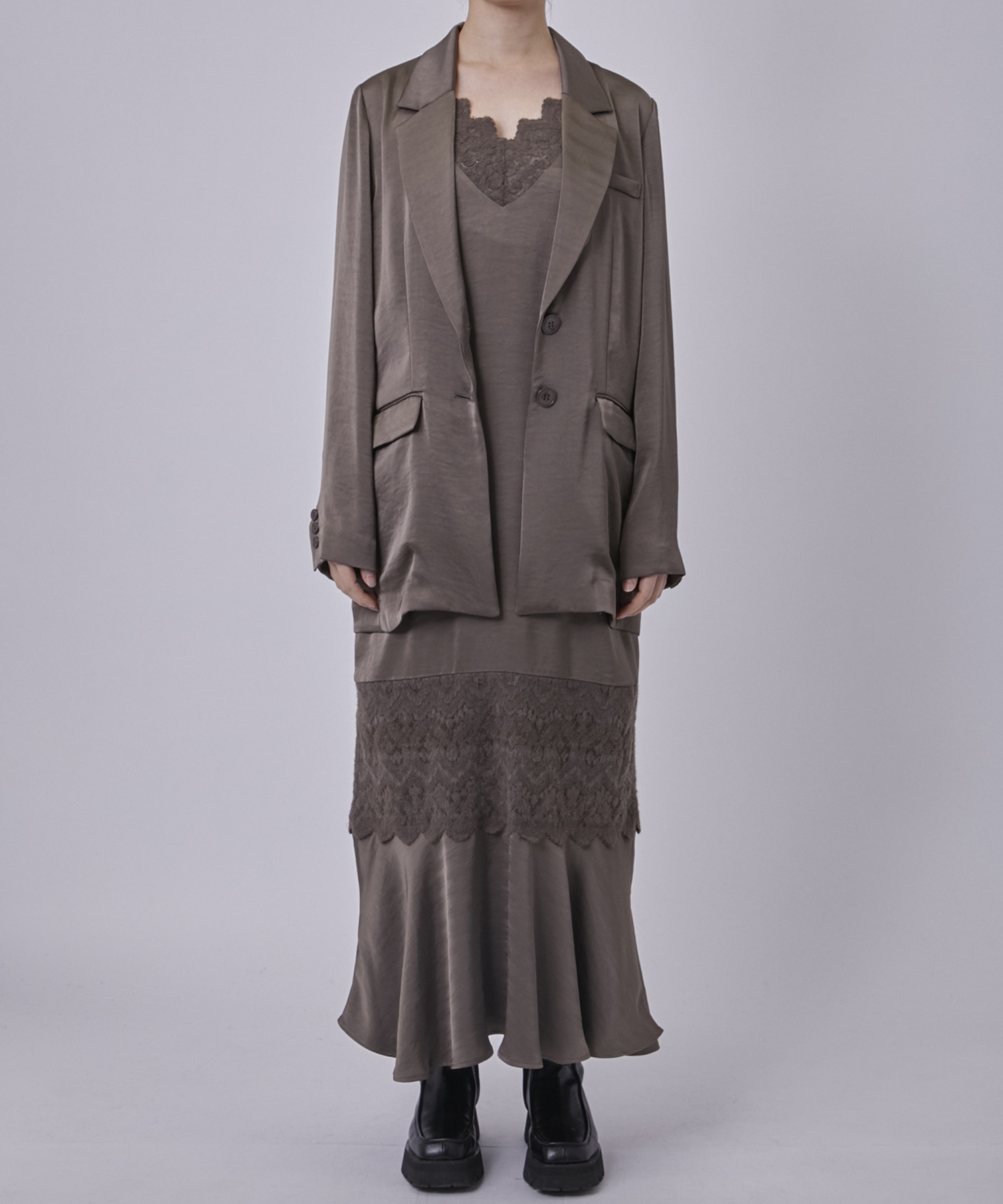 別注JACKET SET FLUFFY LACE DRESS AMERI