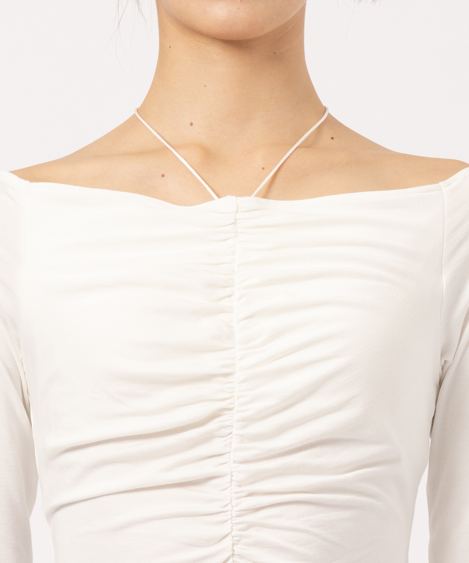 Gathered Off-shoulder Top determ