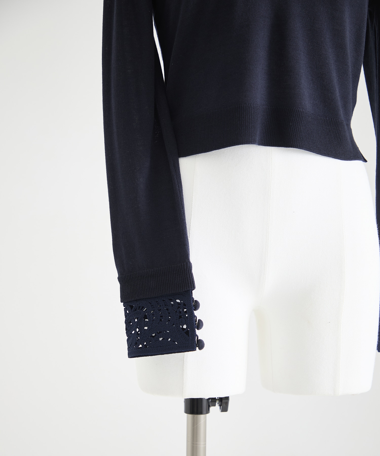 Detachable Embroidery Cuff Knitted Top Mame Kurogouchi