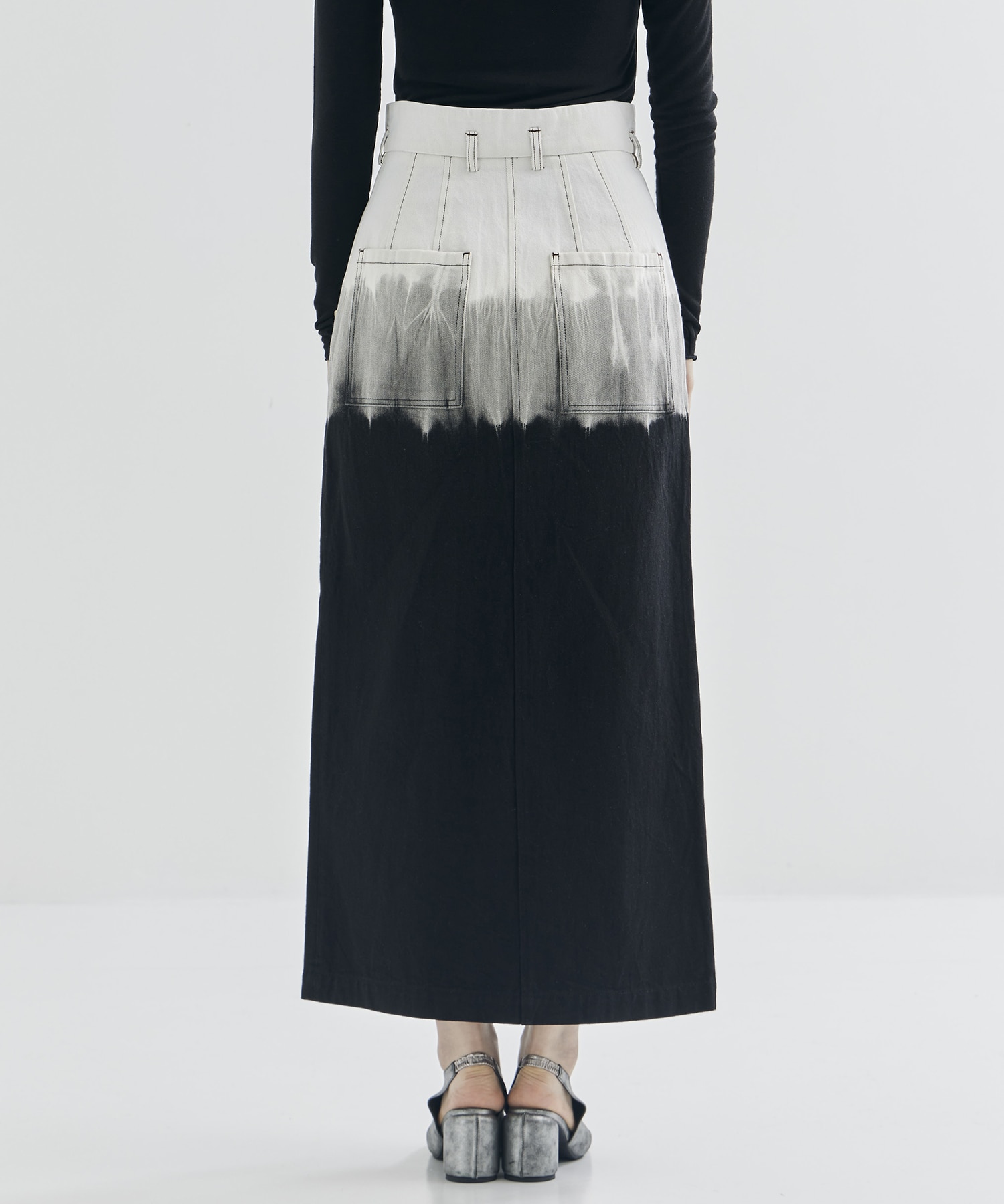 Gradient Dye A-Line Denim Skirt Mame Kurogouchi