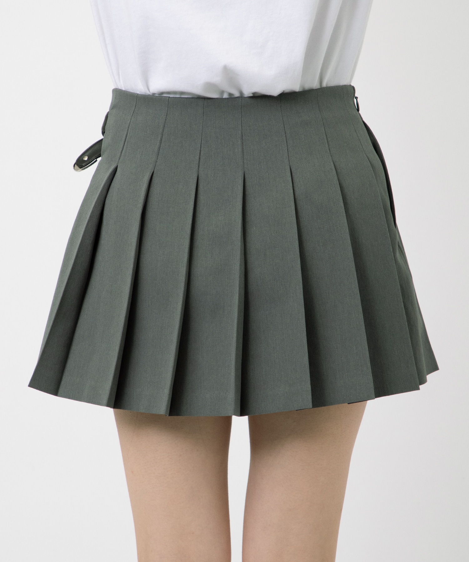 silver buckle pleats skirt tanakadaisuke