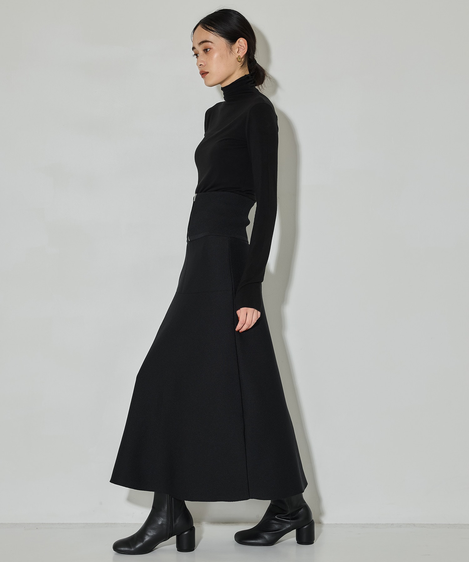 2way Flare Knit Skirt(1 BLACK): STUDIOUS: WOMENS｜ STUDIOUS ONLINE