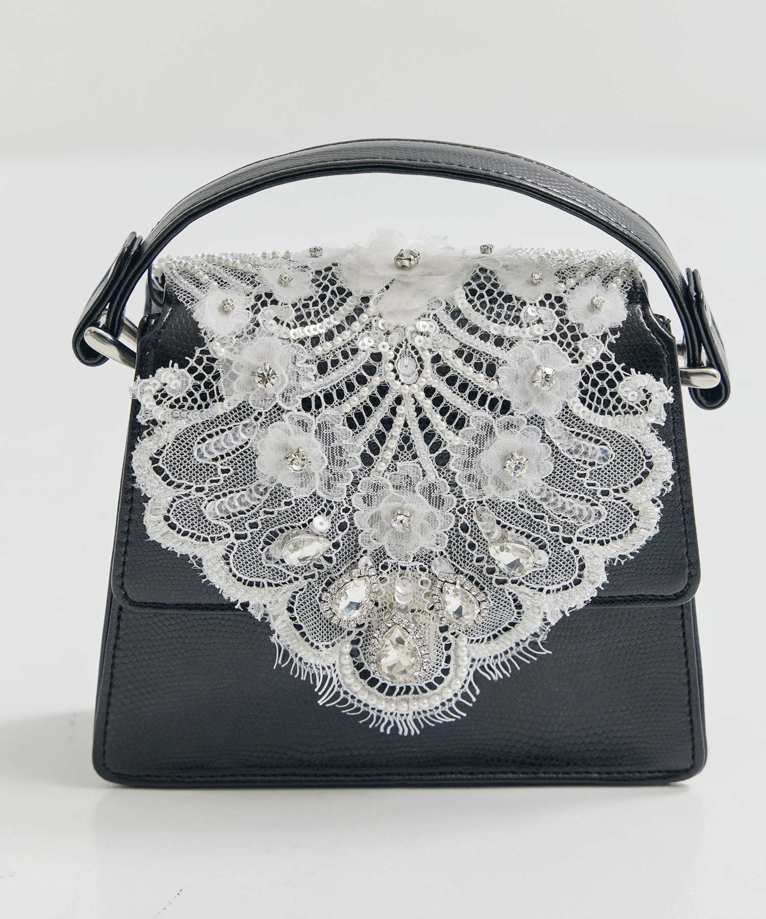 white lace crocodile mini bag tanakadaisuke