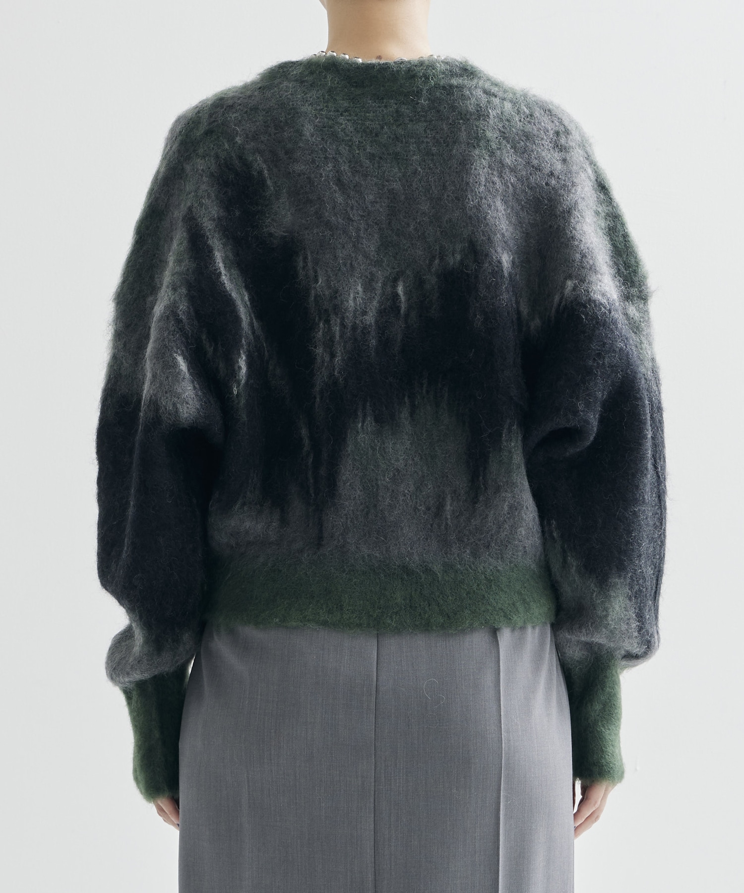 Drip Glaze Pattern Mohair Knitted Cardigan Mame Kurogouchi