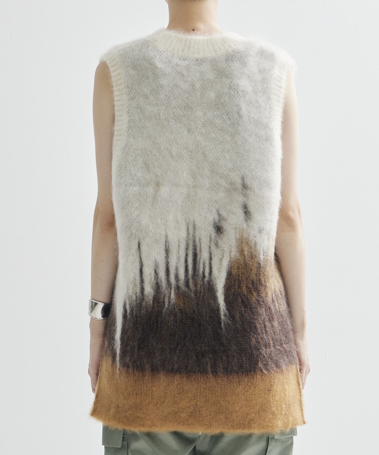 Drip Glaze Pattern Mohair Knitted Vest Mame Kurogouchi