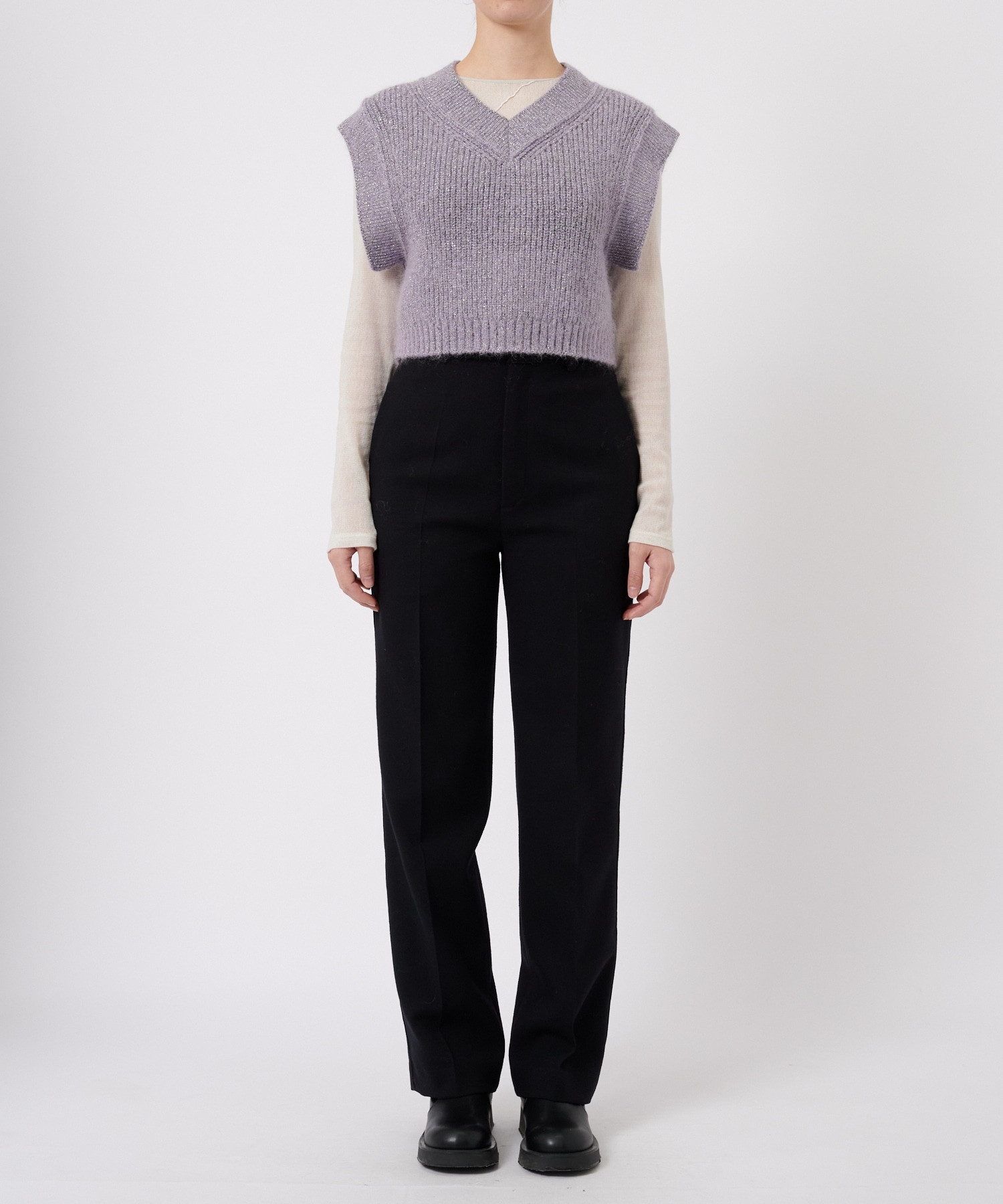 Mohair Lame Knit Vest STUDIOUS