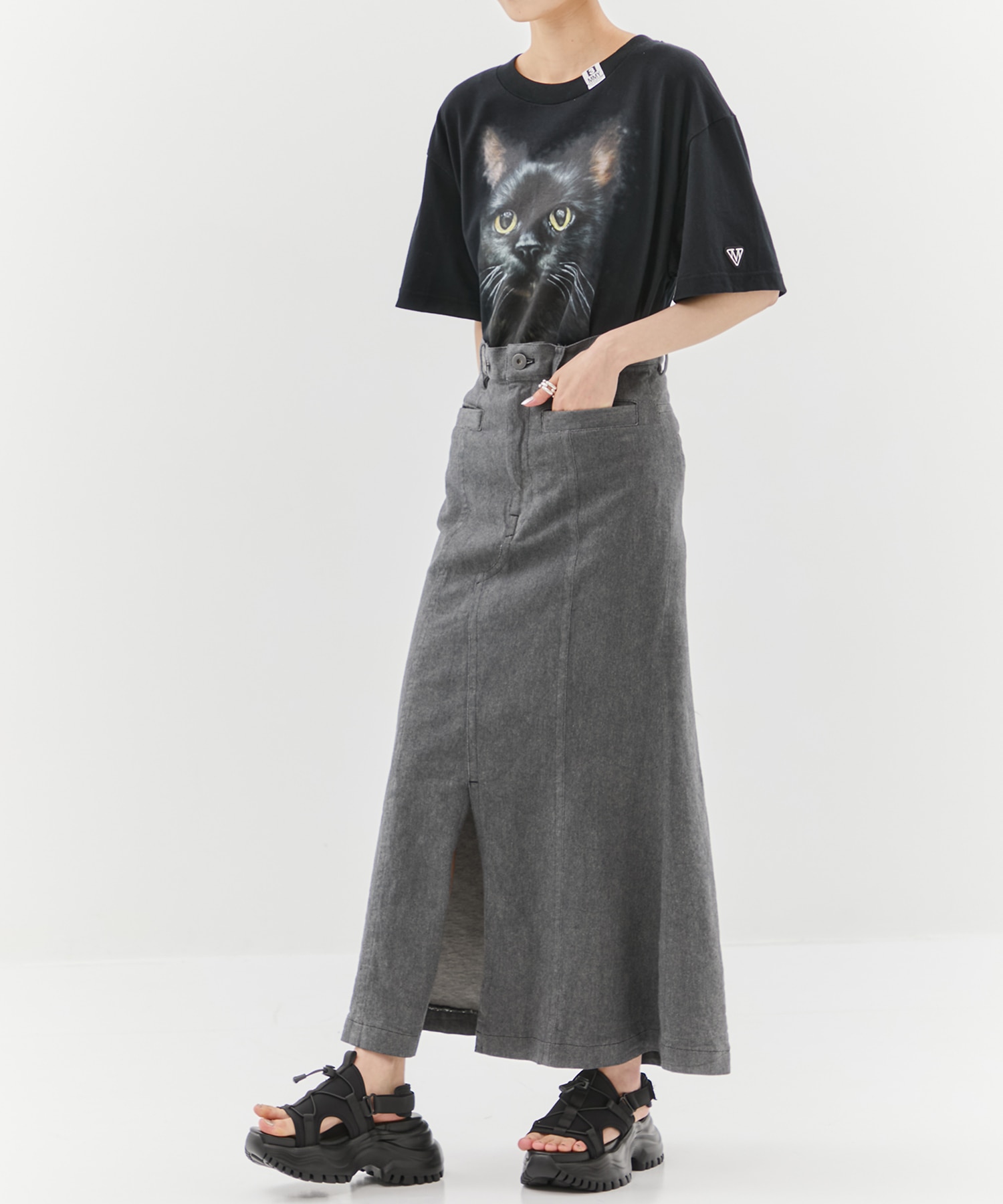 Back Flare Denim SK STUDIOUS