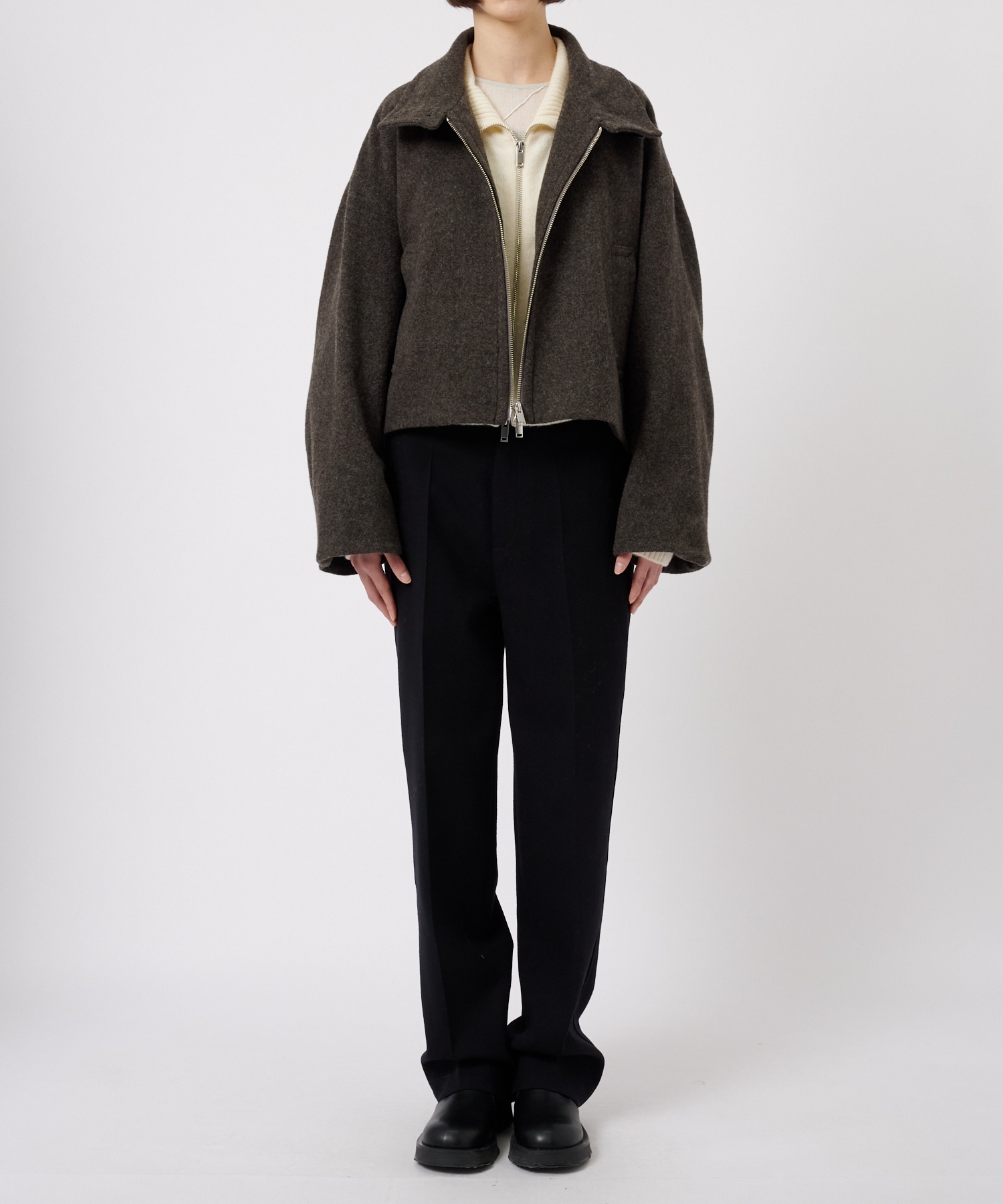 Stand Collar Wool Blouson STUDIOUS