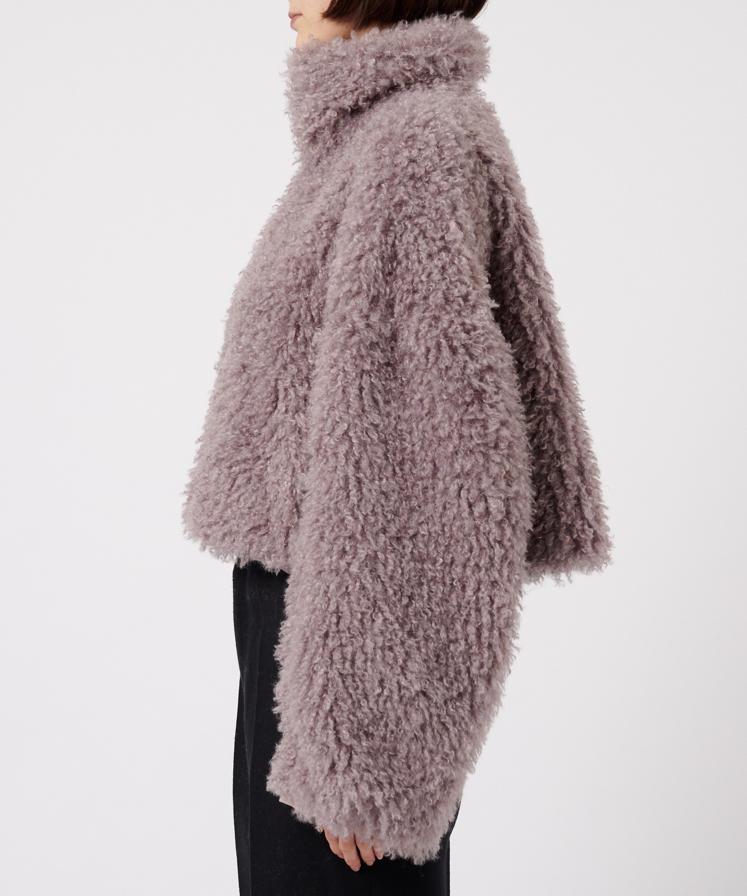 CRIMPED FUR CROPPED BLOUSON THINGS THAT MATTER