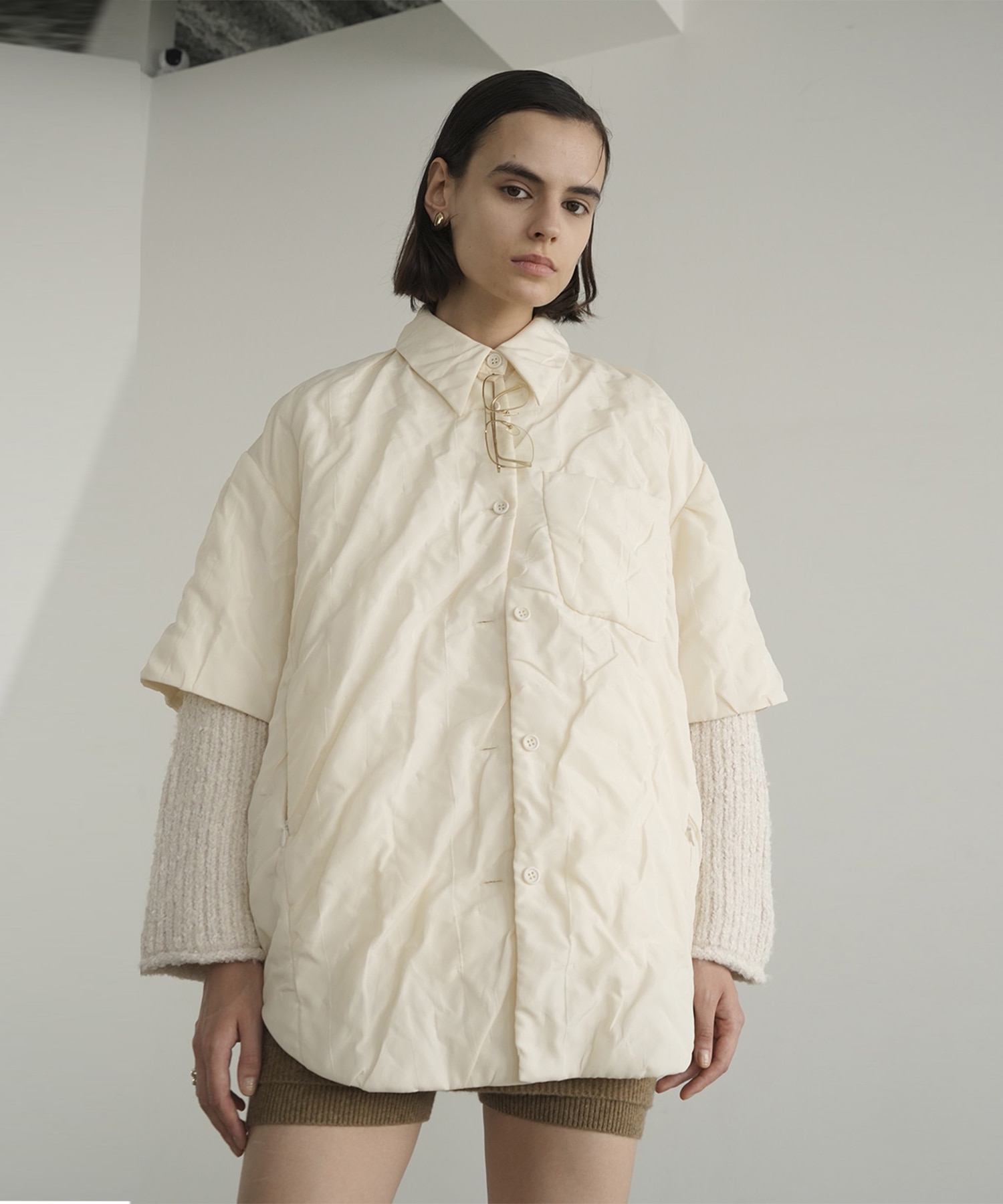 PADDED CRUMPLY SHIRT JACKET CLANE