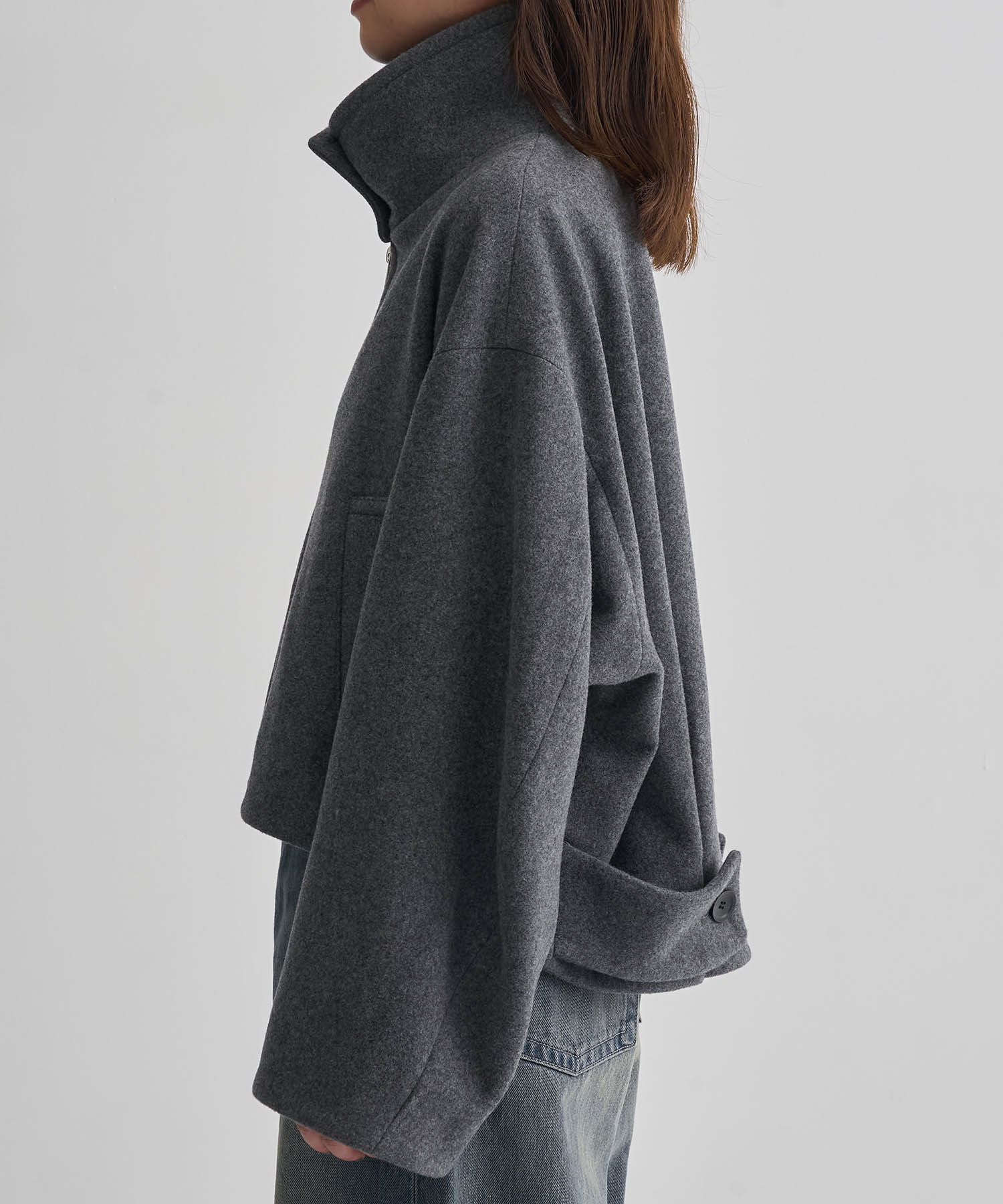 Stand Collar Wool Blouson STUDIOUS