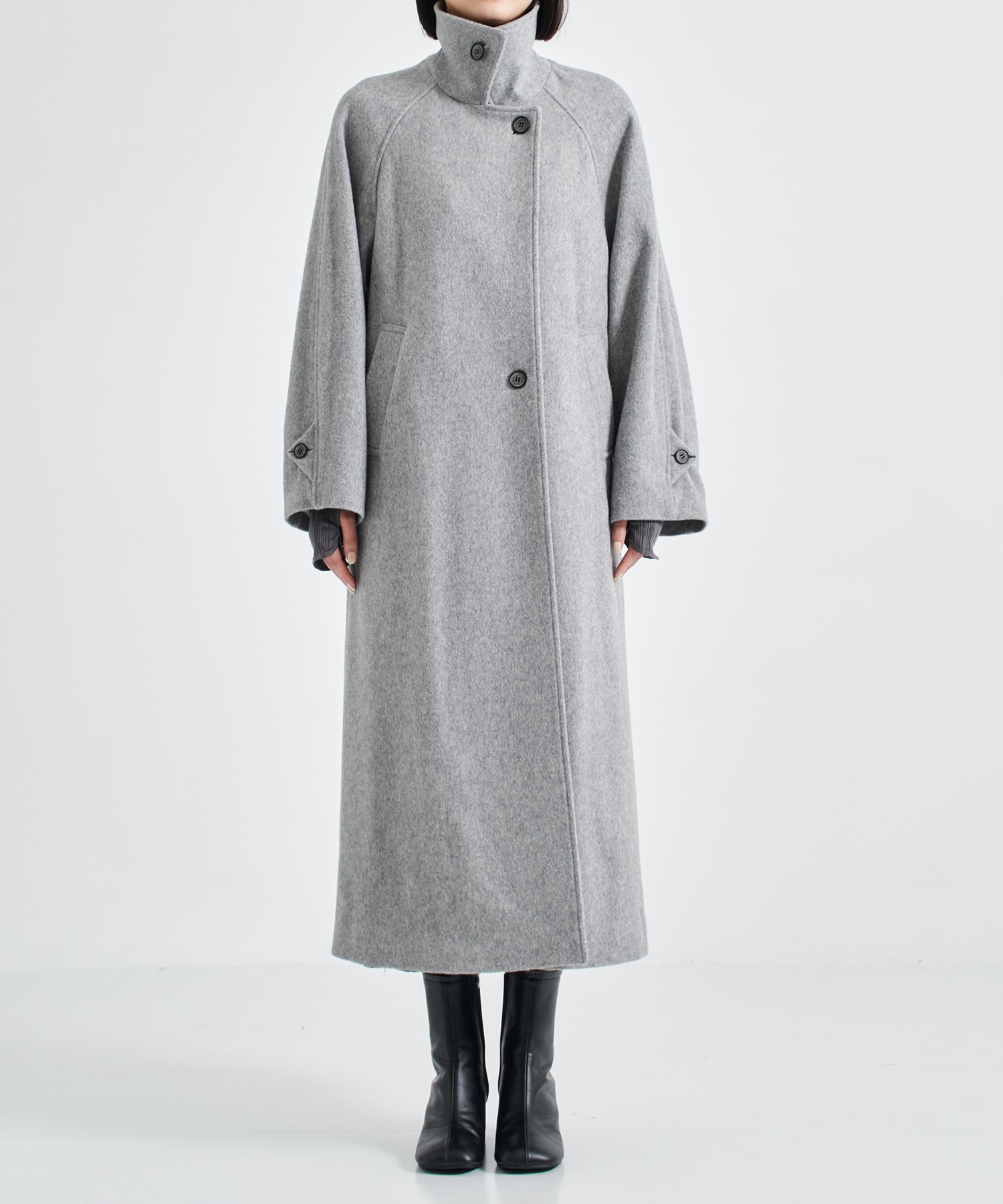 Stand Collar Wool Coat STUDIOUS