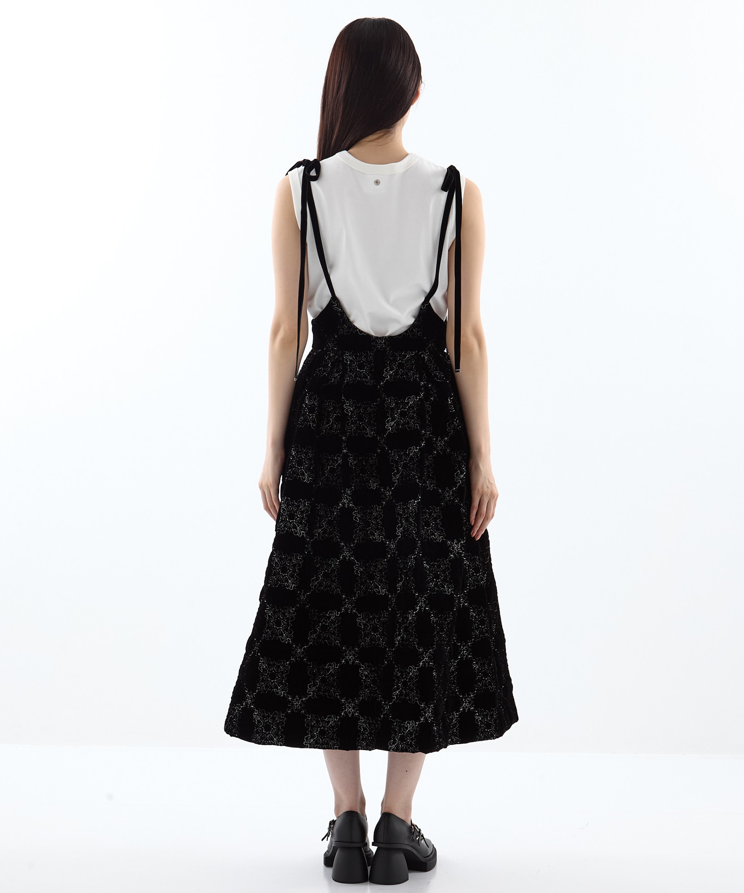 palace tiles quilted overalls skirt tanakadaisuke