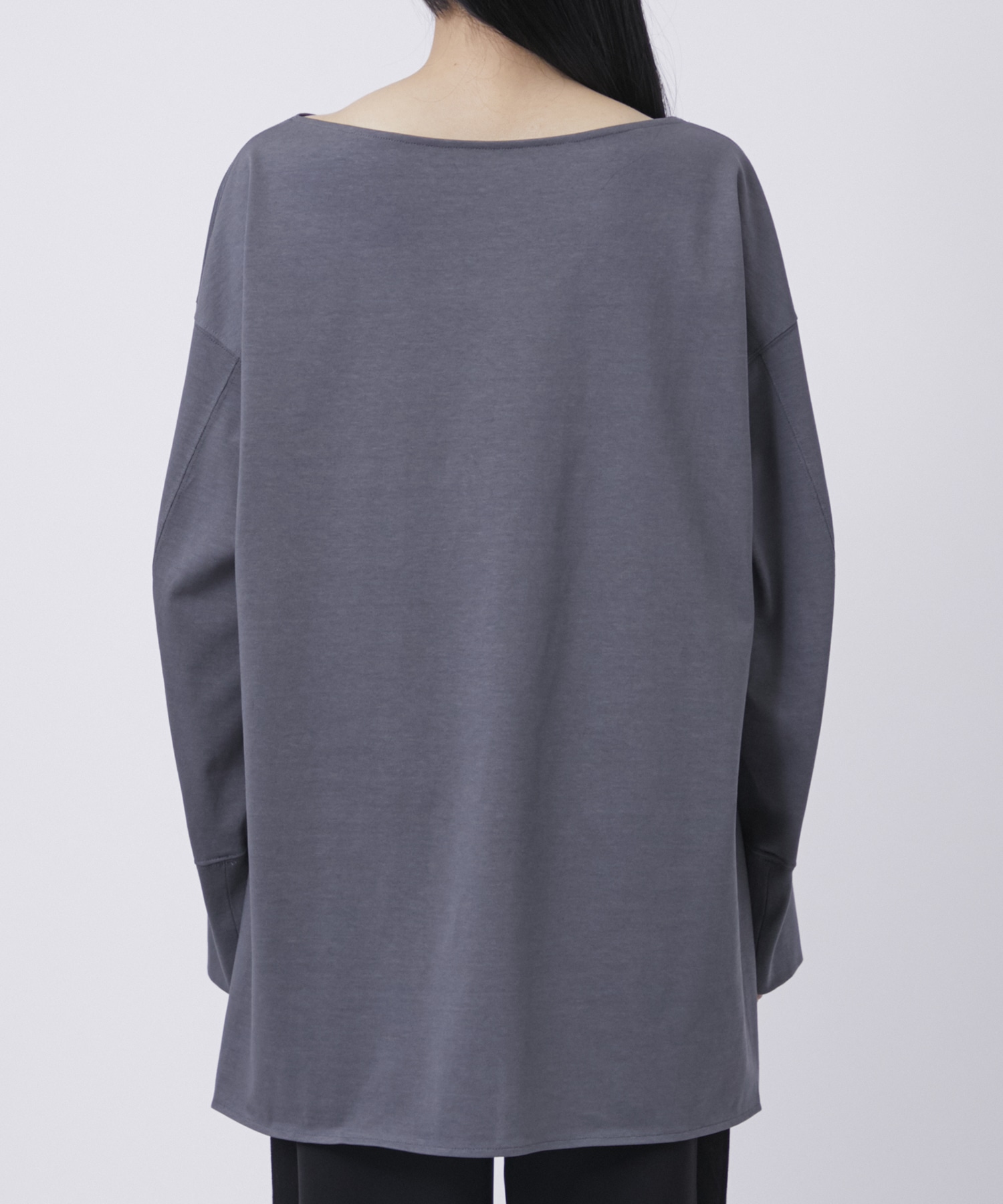 Oversized Cotton Boat Neck Top Mame Kurogouchi