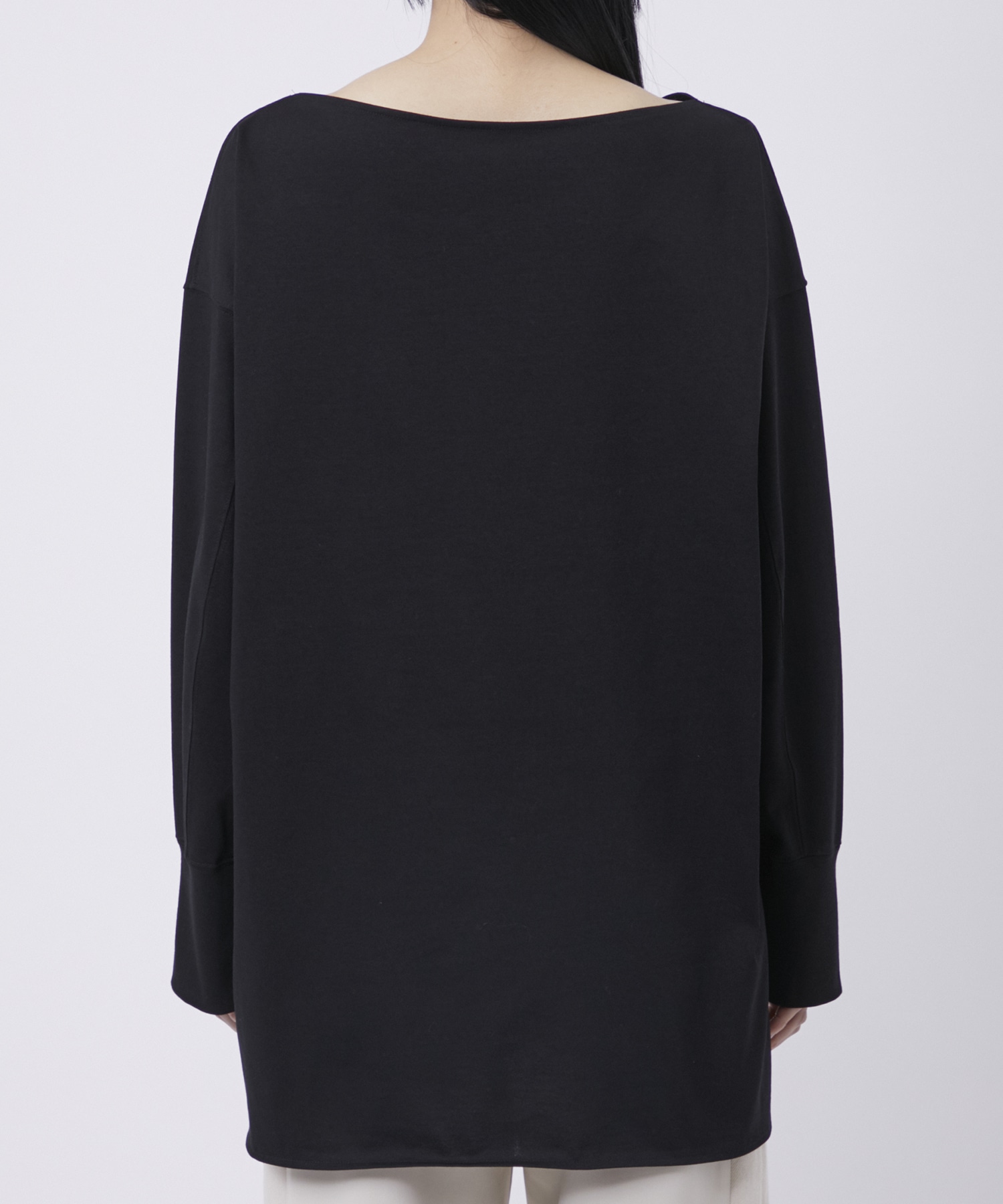 Oversized Cotton Boat Neck Top Mame Kurogouchi