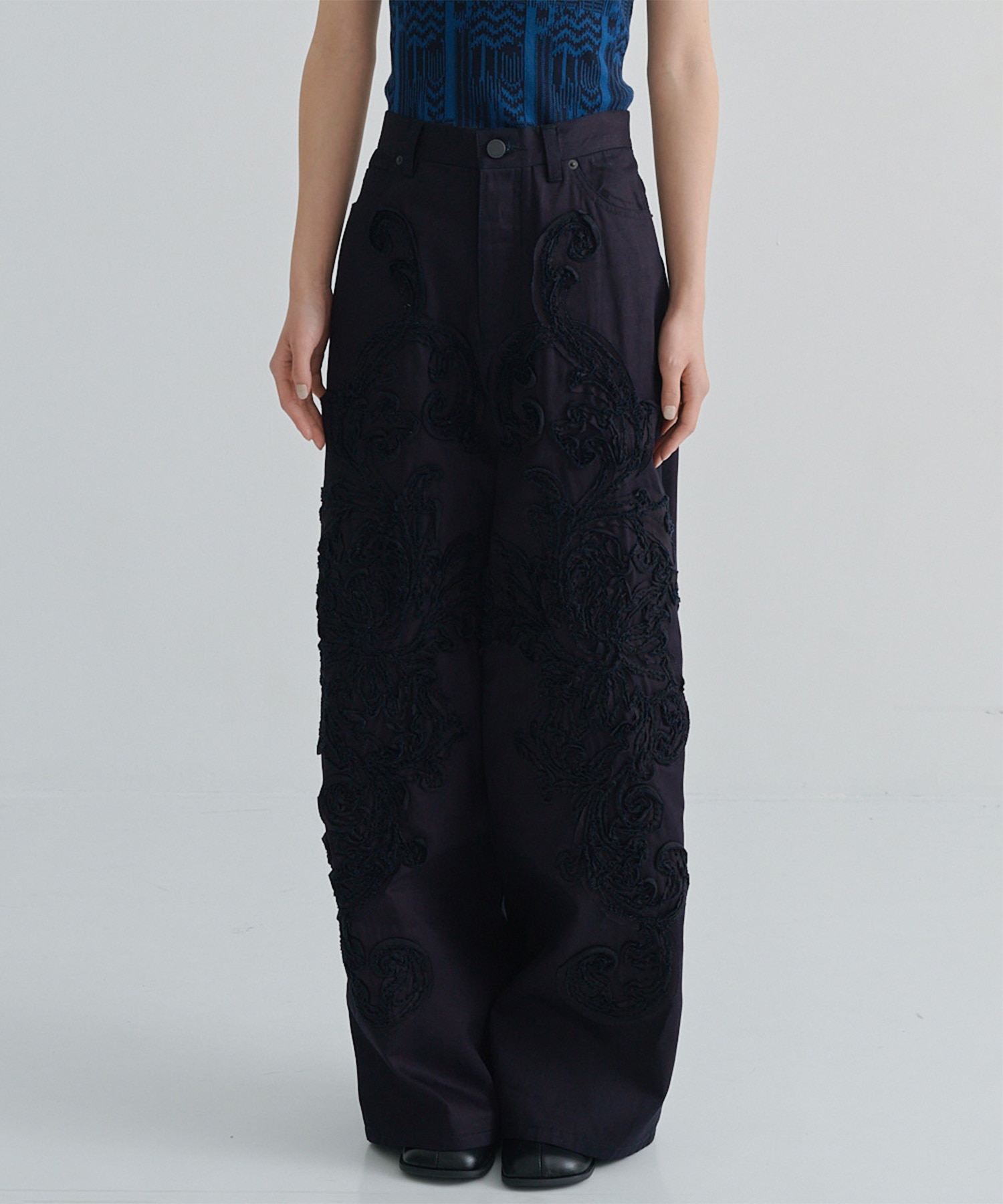 DENIM WIDE PANTS(刺繍) TAAKK