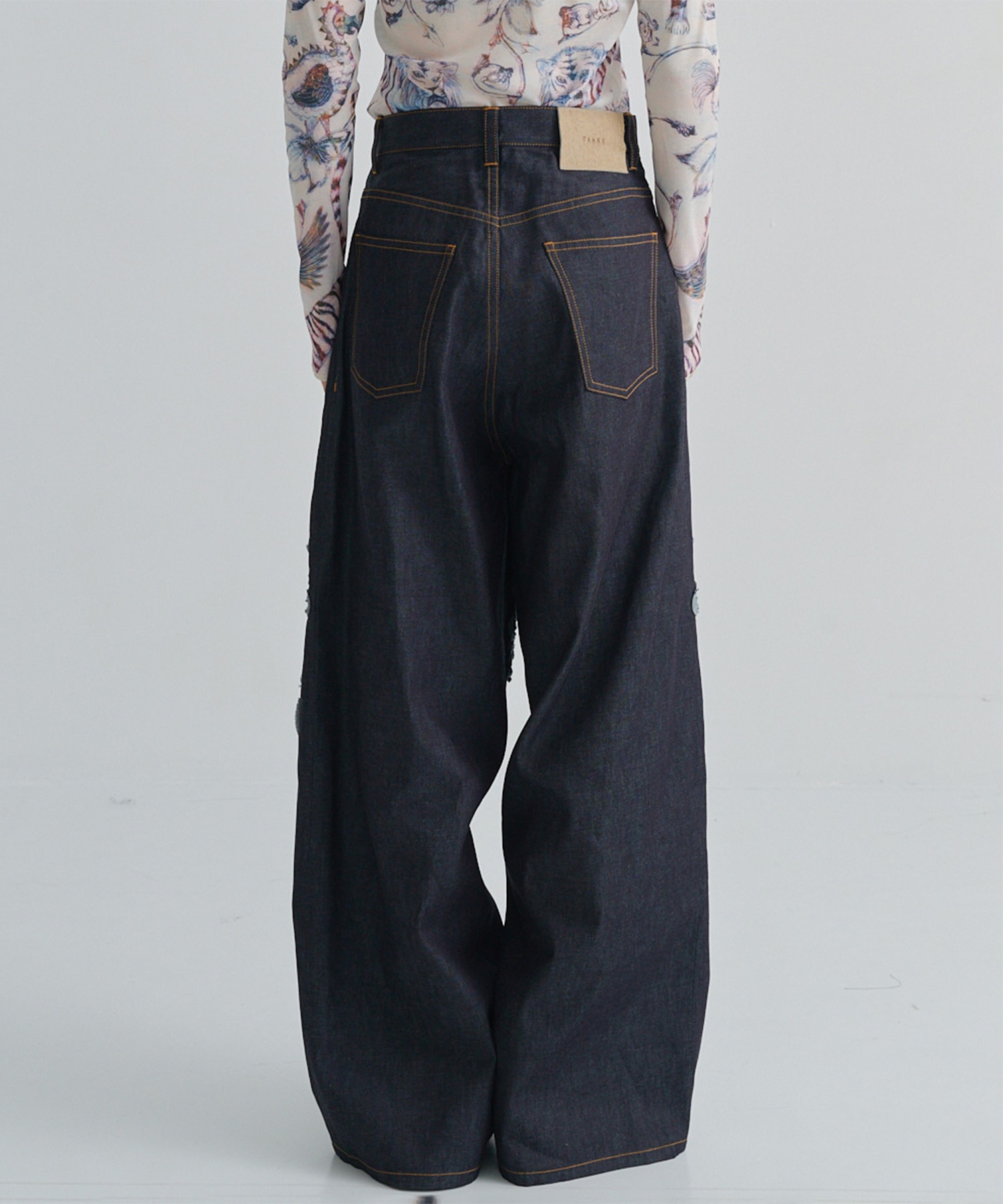 DENIM WIDE PANTS(刺繍) TAAKK