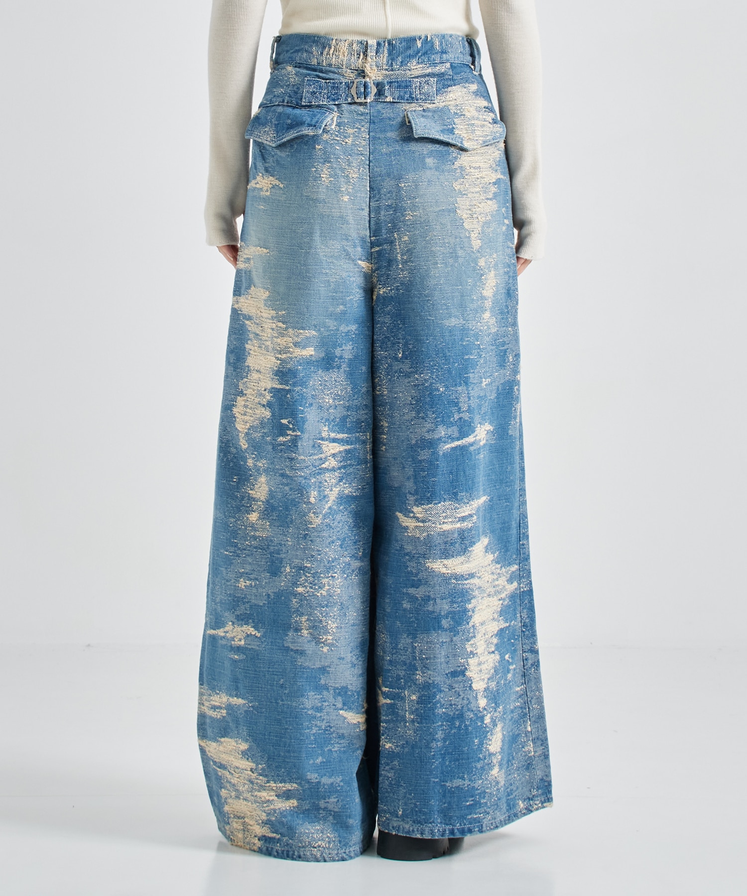 DENIM WIDE SLACKS TAAKK