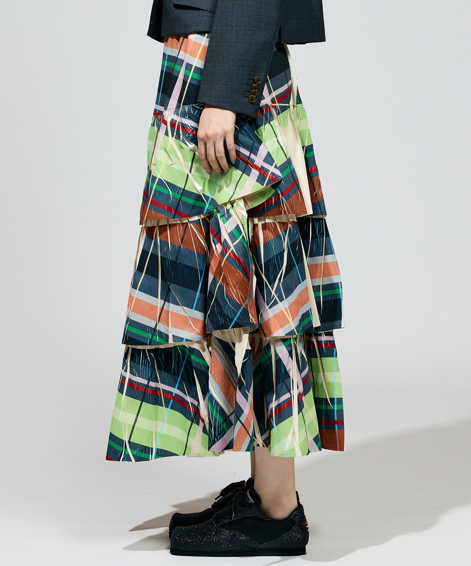 DIRECT PRINT RIB GATHER LONG SKIRT NON TOKYO