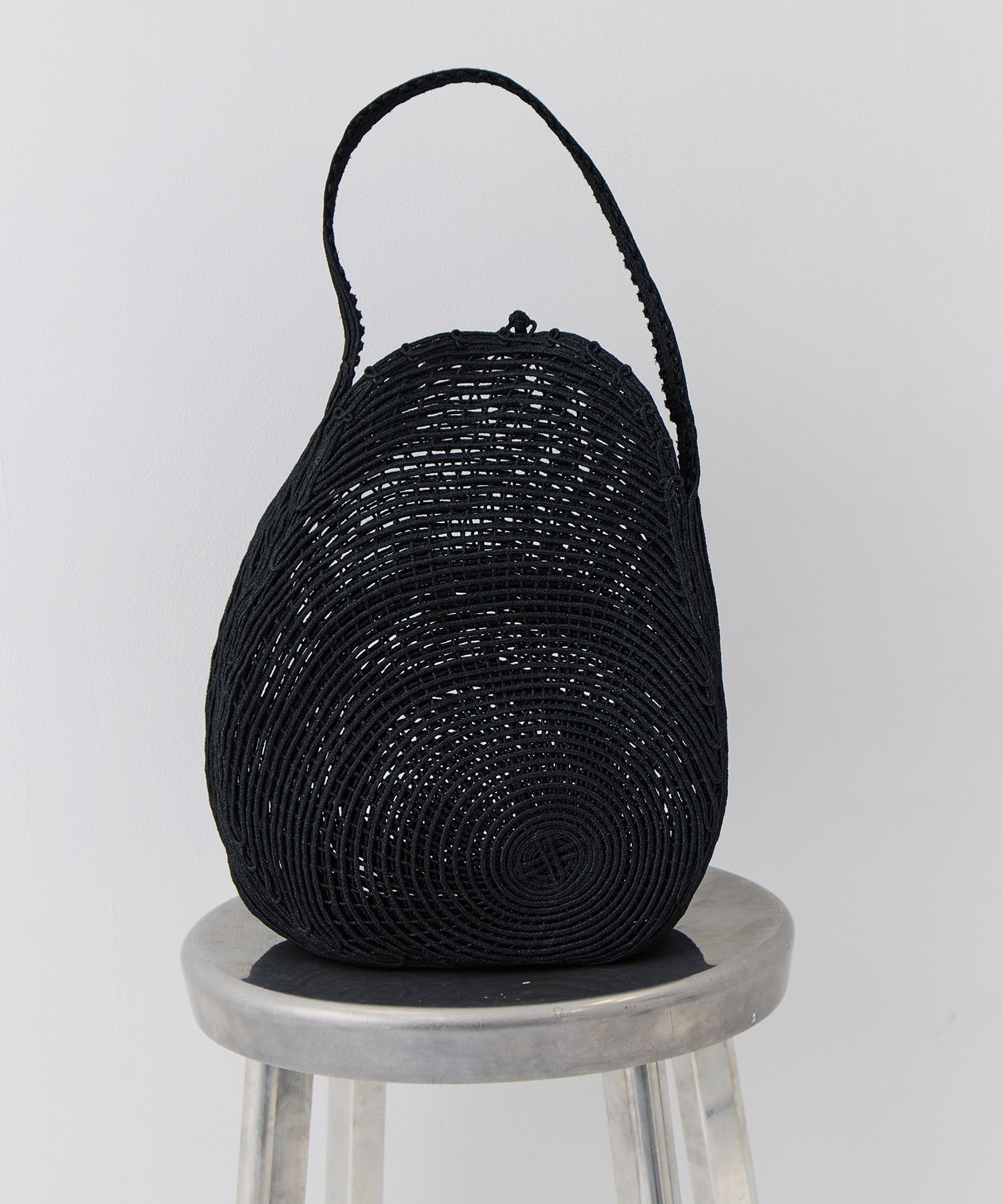 Cording Embroidery Round Shape Bag Mame Kurogouchi