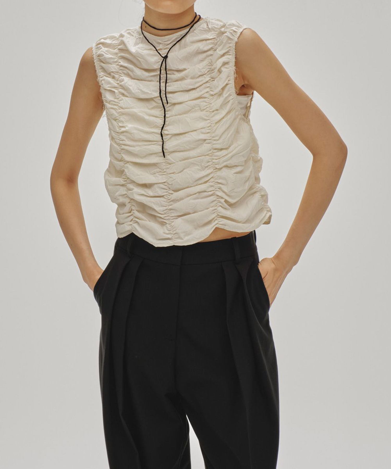 Piping Shirring Blouse TODAYFUL