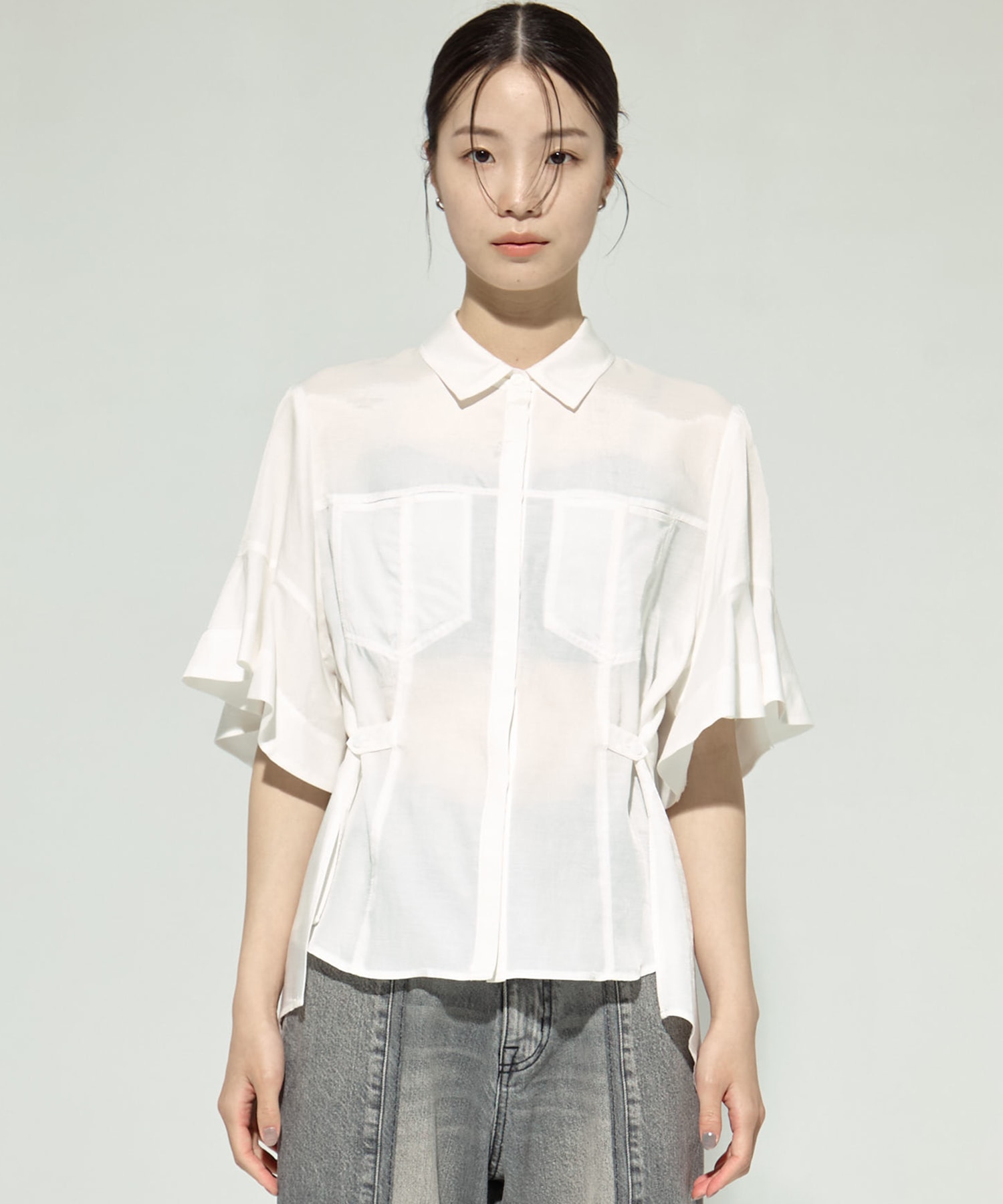 Hem Flare 2way Blouse STUDIOUS
