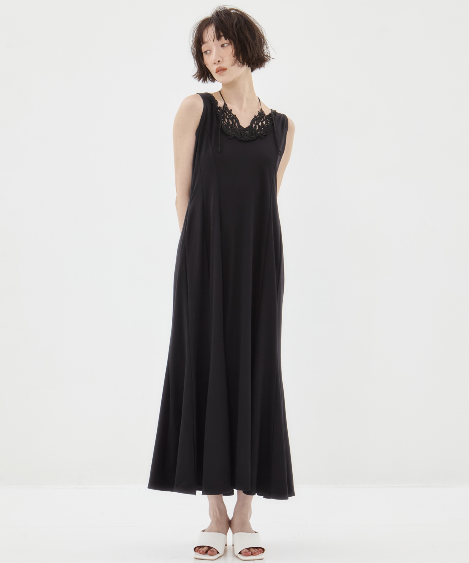 Vine embroidered jersey dress MURRAL