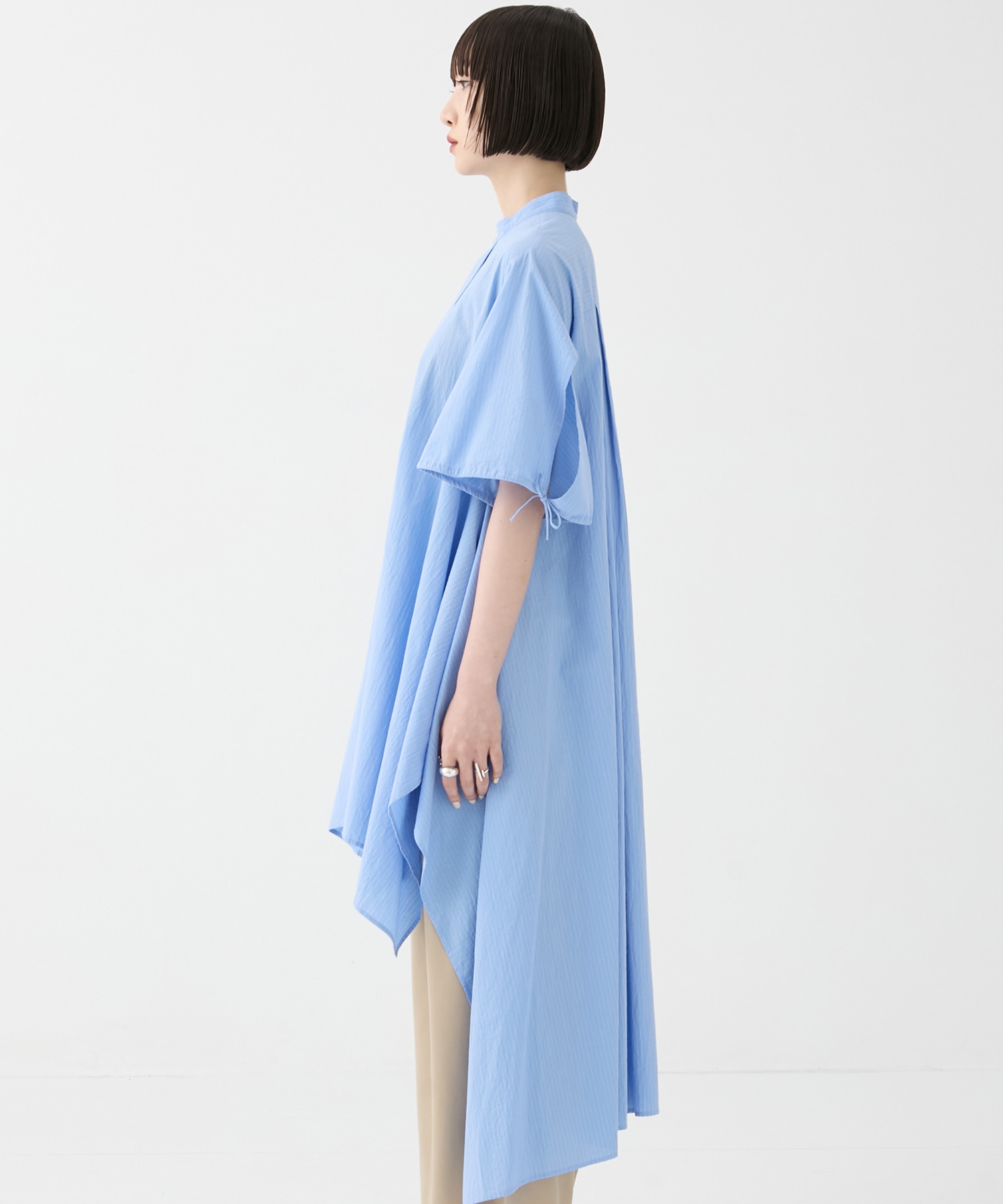 別注 Coボイルサッカーケープスリーブシャツ FEMMENT