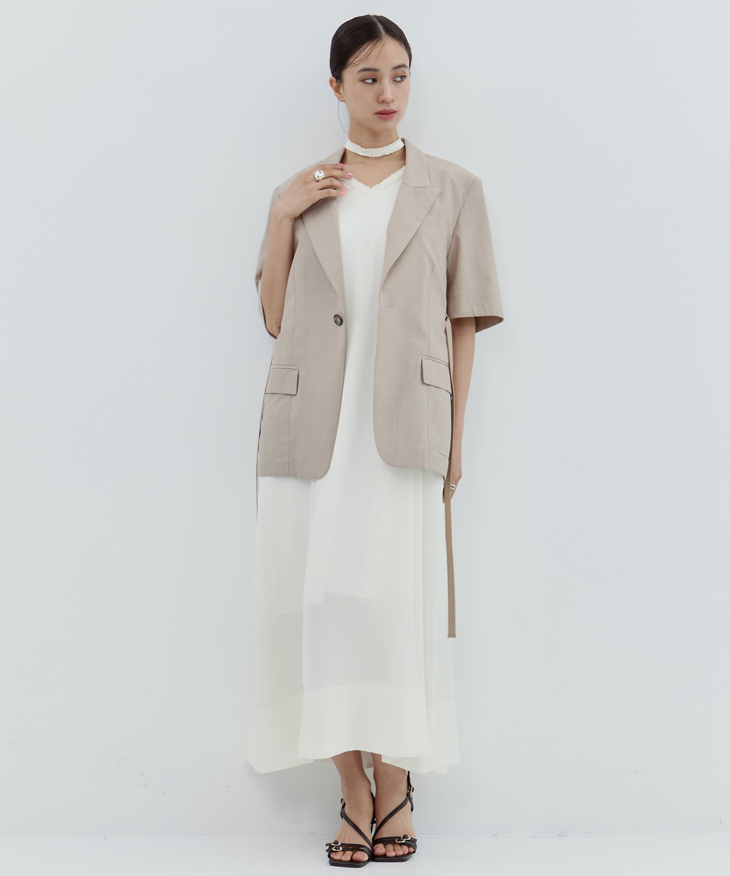 V Neck Sleeveless Mesh Dress STUDIOUS