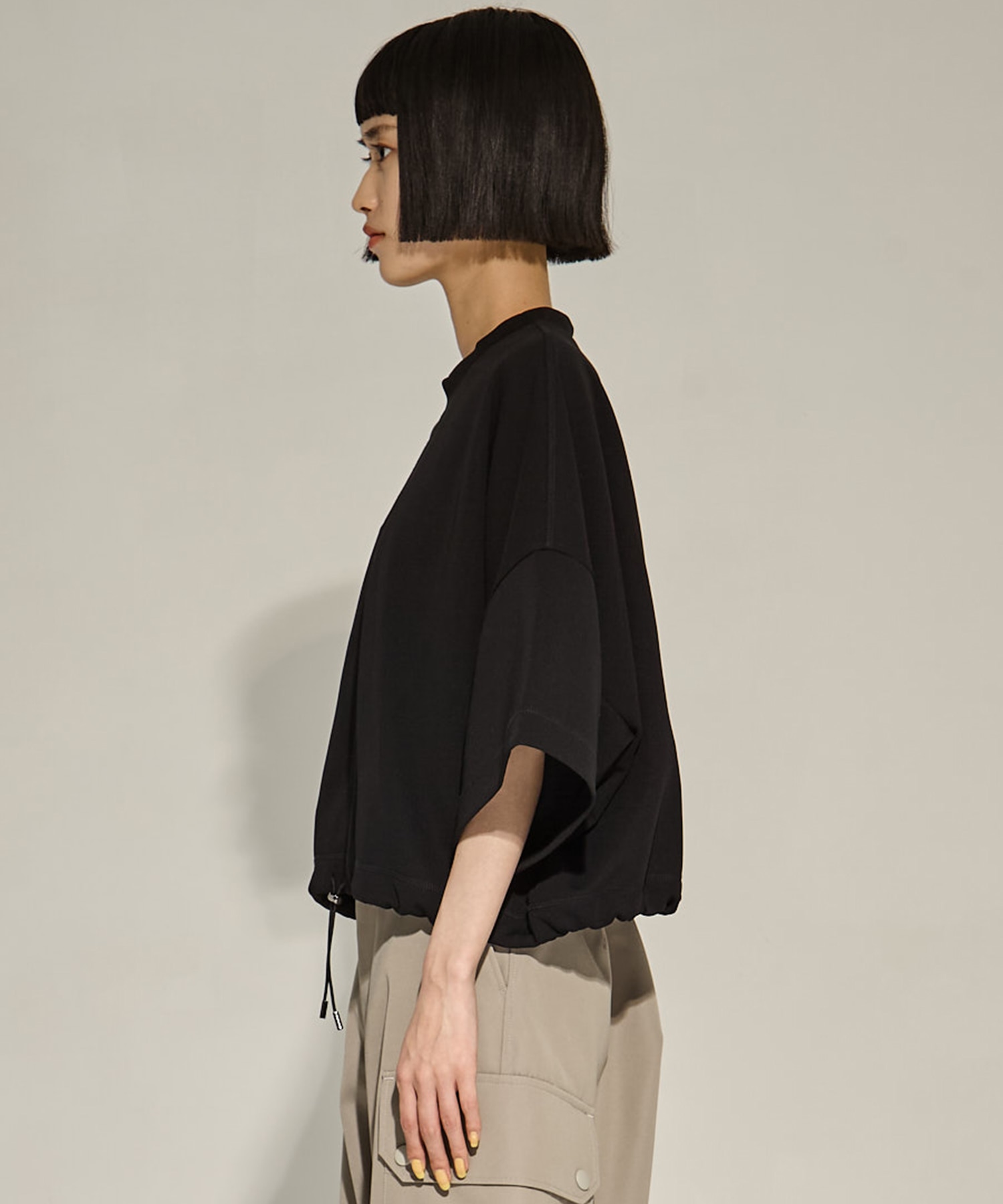 Draw Cord Hem Cropped T UJOH