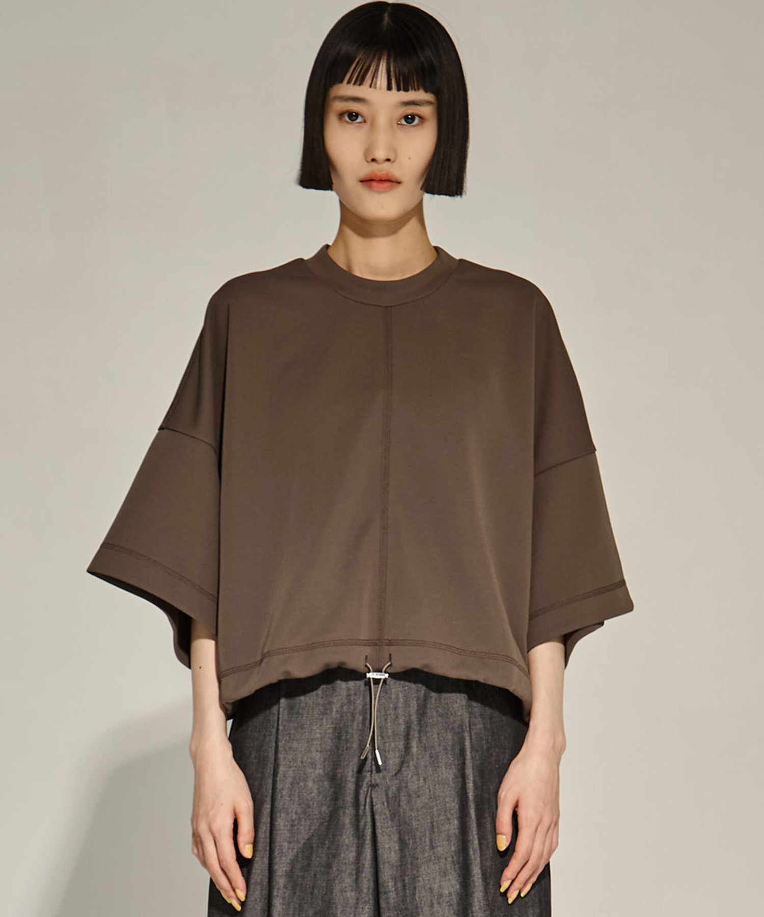 Draw Cord Hem Cropped T UJOH