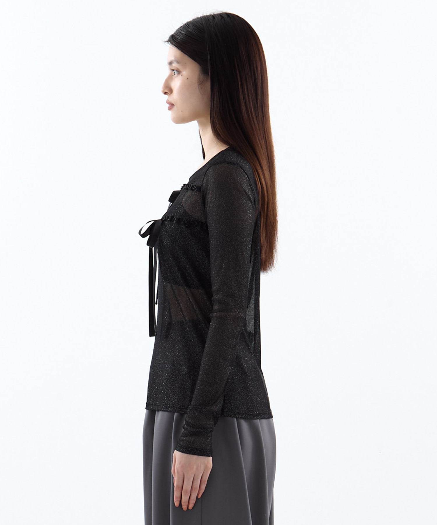 別注SHEER RIBON SKIN TOPS HOUGA