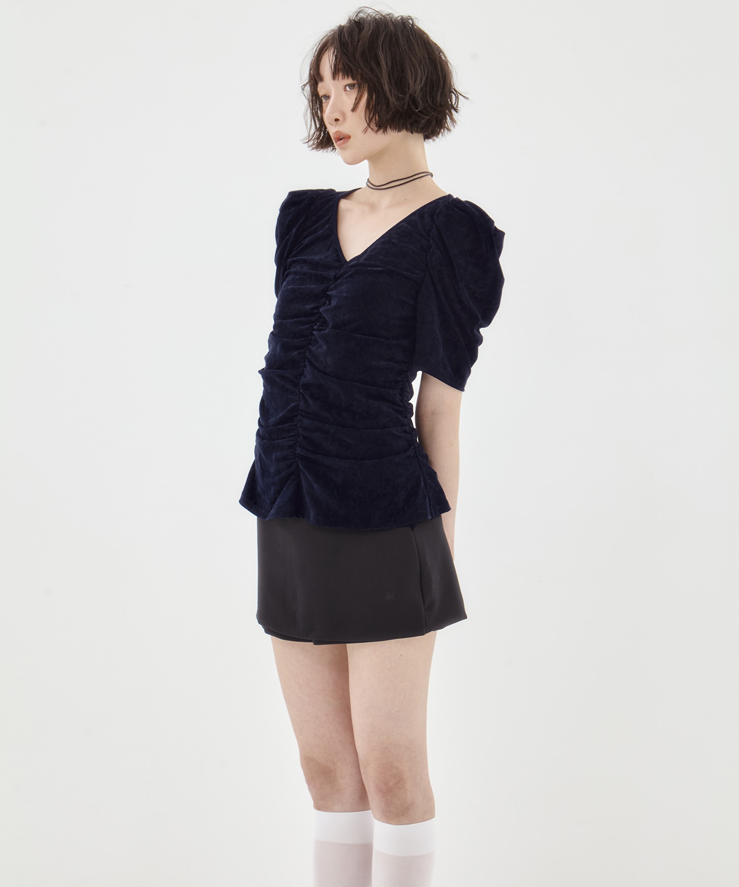 別注 VELOUR GATHERD TOP FETICO