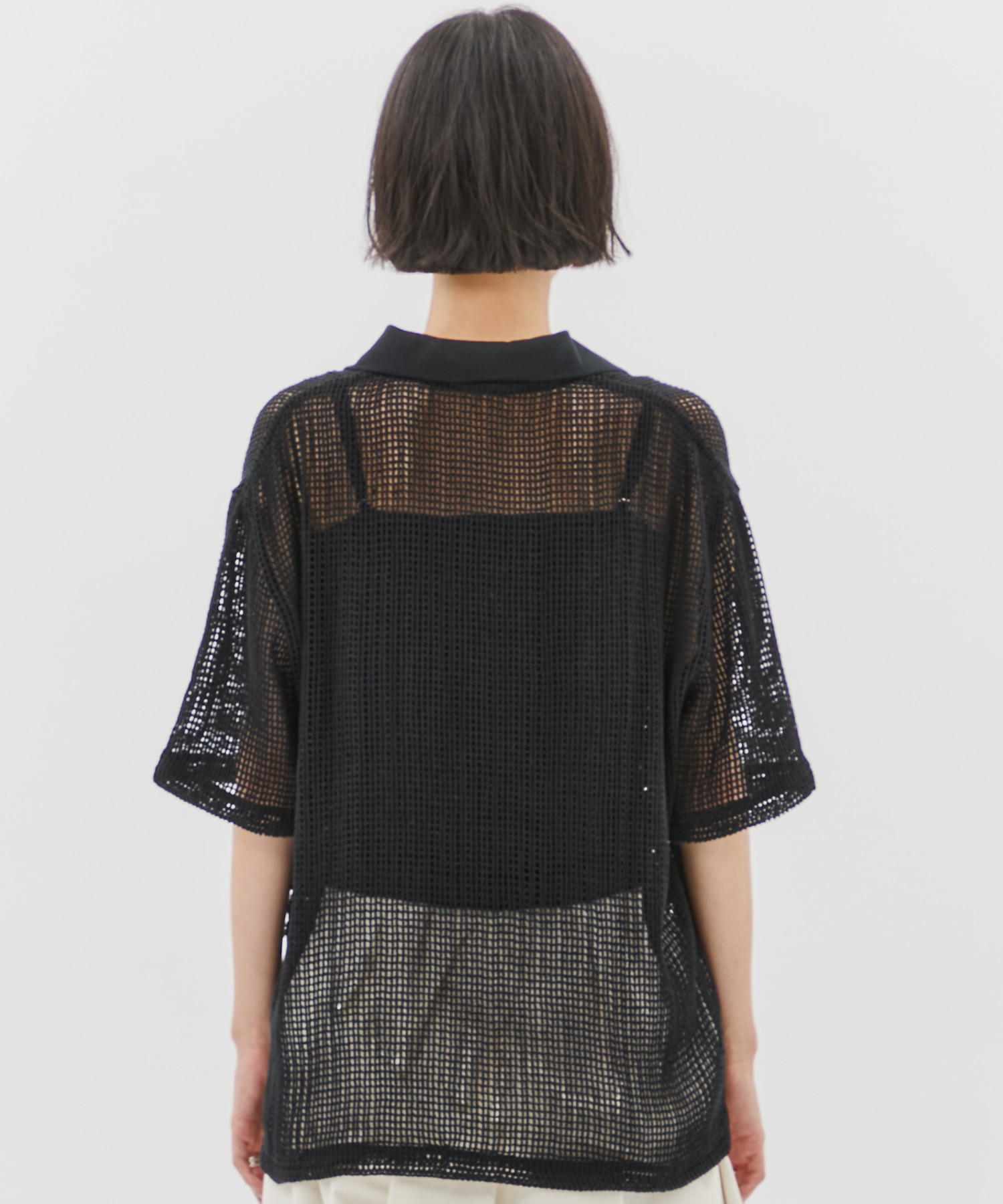 MESH EMBROIDERY POLO SHIRT TAAKK