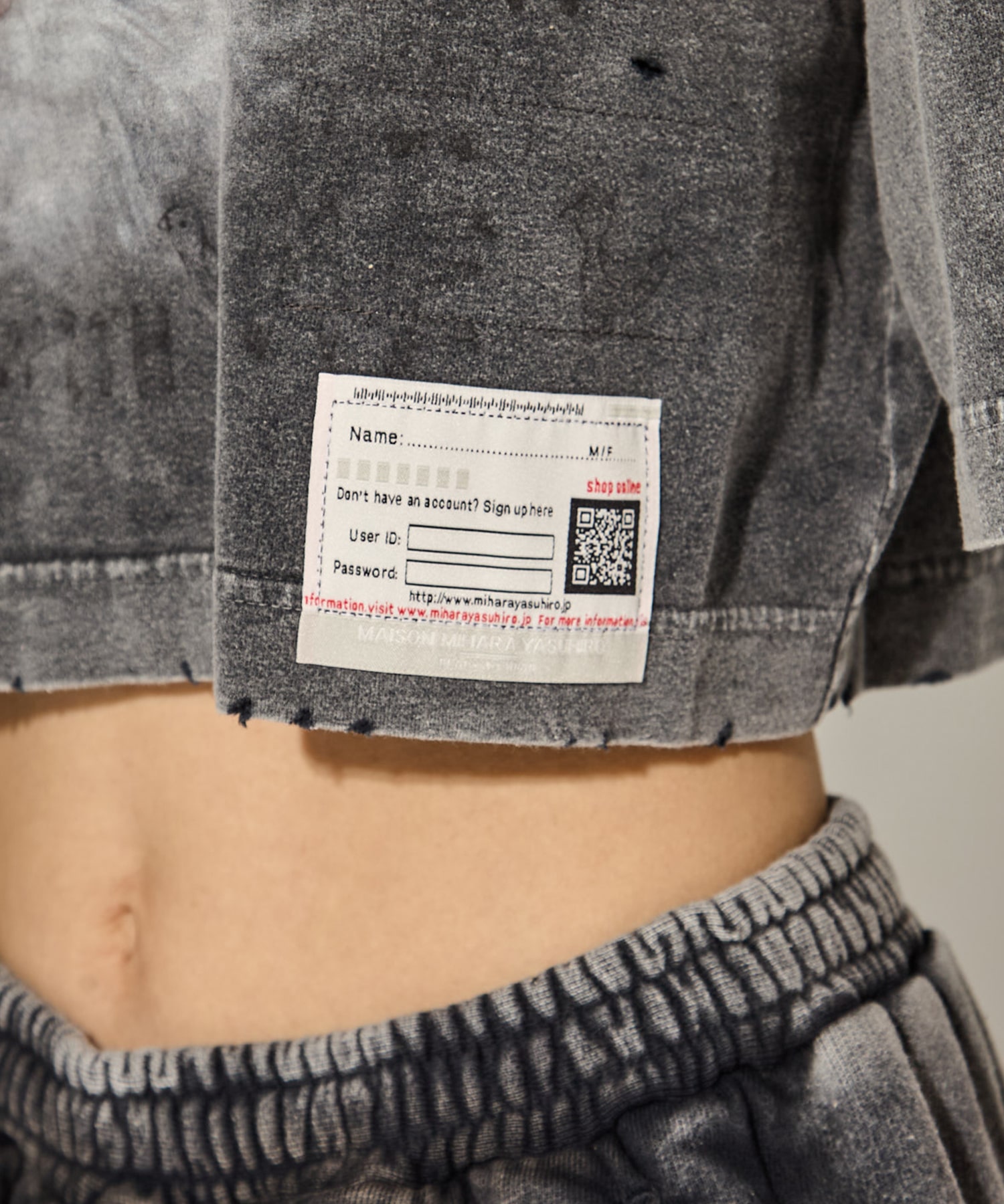 BLEACHED CROPPED TEE Maison MIHARA YASUHIRO