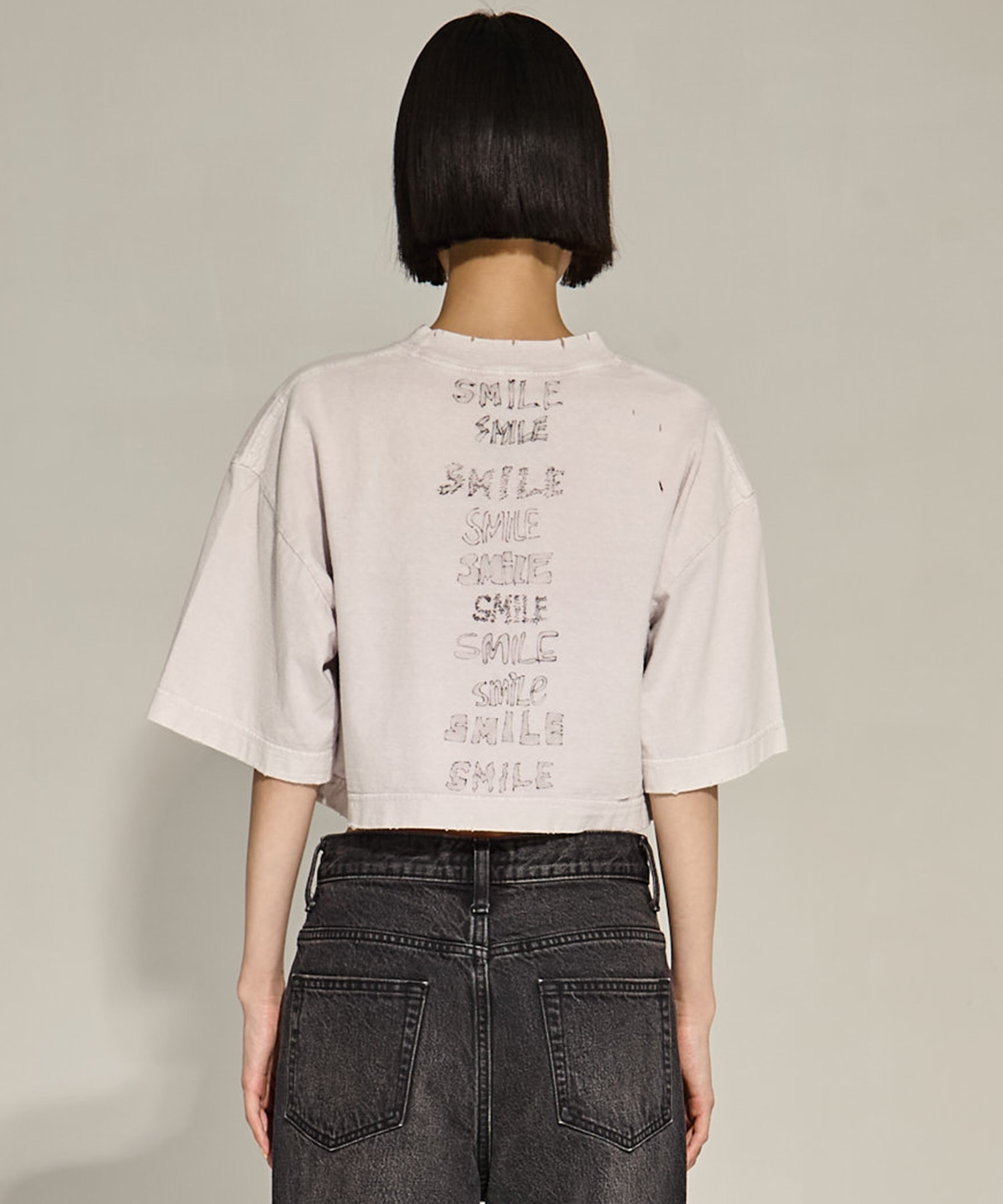 BLEACHED CROPPED TEE Maison MIHARA YASUHIRO