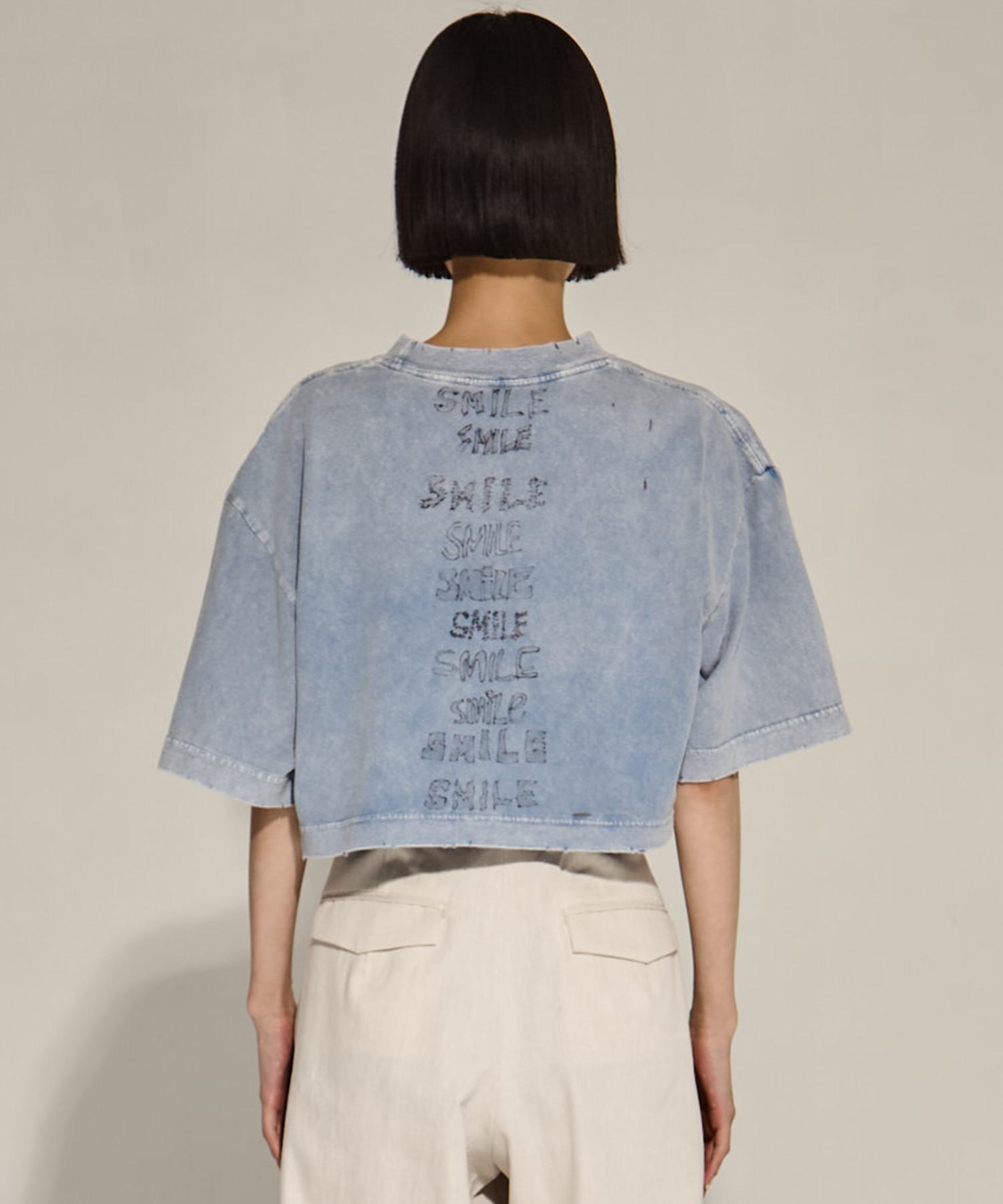 BLEACHED CROPPED TEE Maison MIHARA YASUHIRO