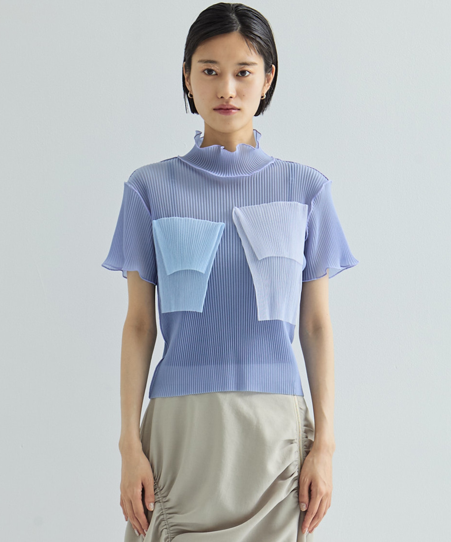 別注SHEER SHORT HIGHNECK SLEEVE TOP kotohayokozawa