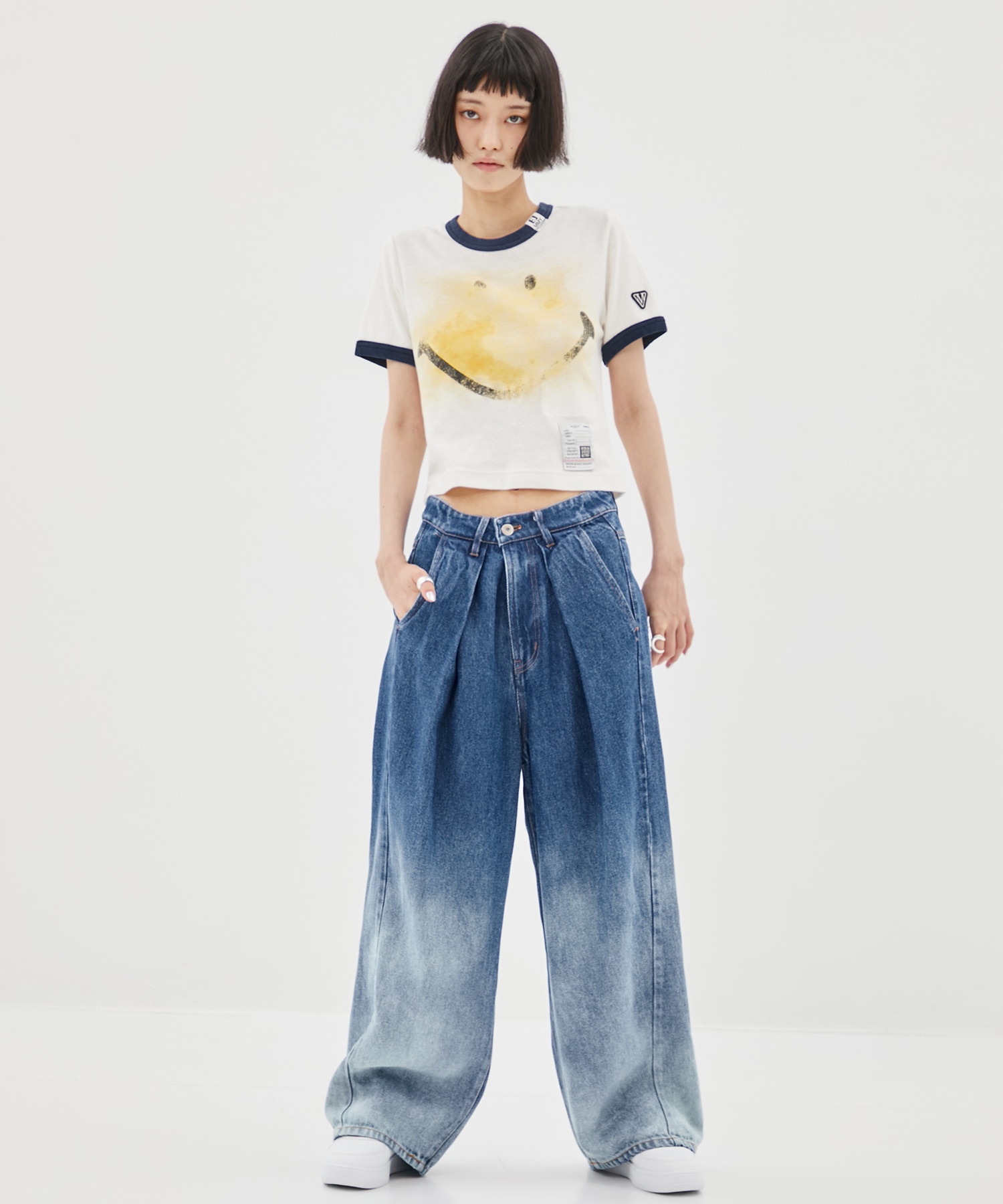 SMILY FACE PRINTED MINI TEE Maison MIHARA YASUHIRO