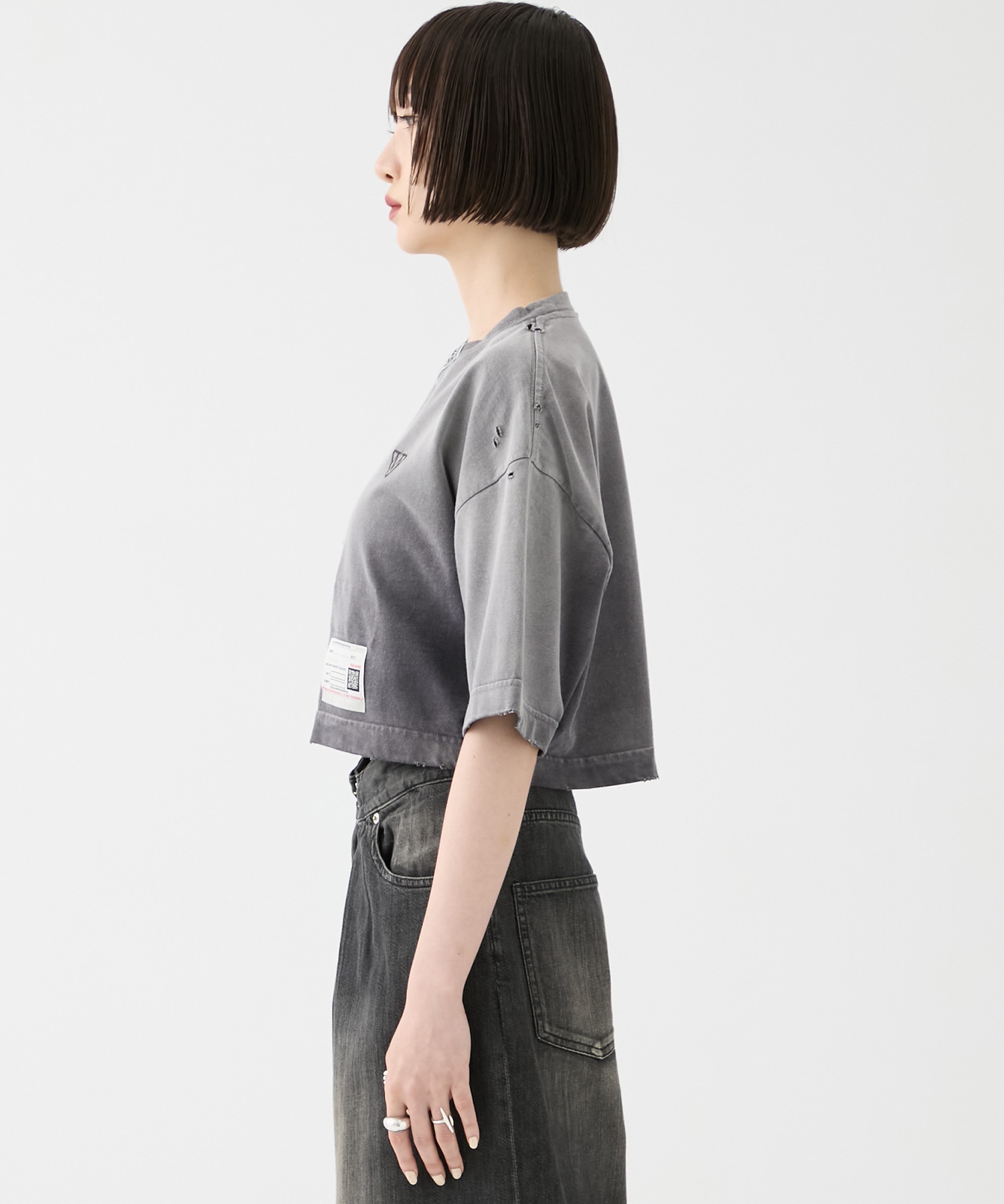 SUN FADED CROPPED TEE Maison MIHARA YASUHIRO