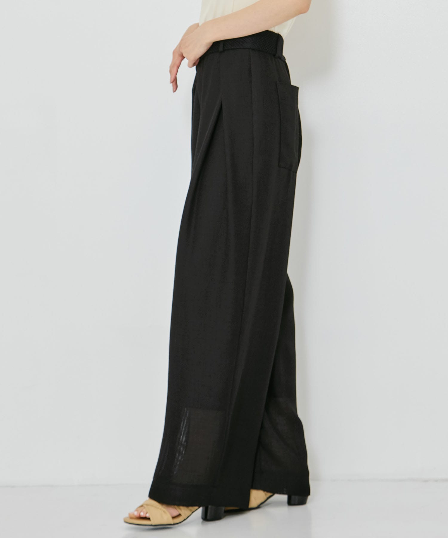 Asymmetric Front Mesh Trousers STUDIOUS