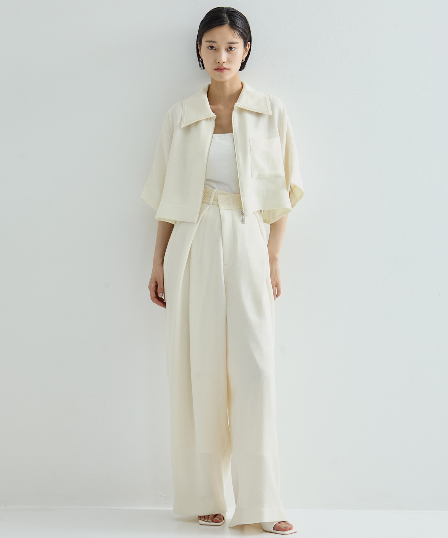 Asymmetric Front Mesh Trousers STUDIOUS