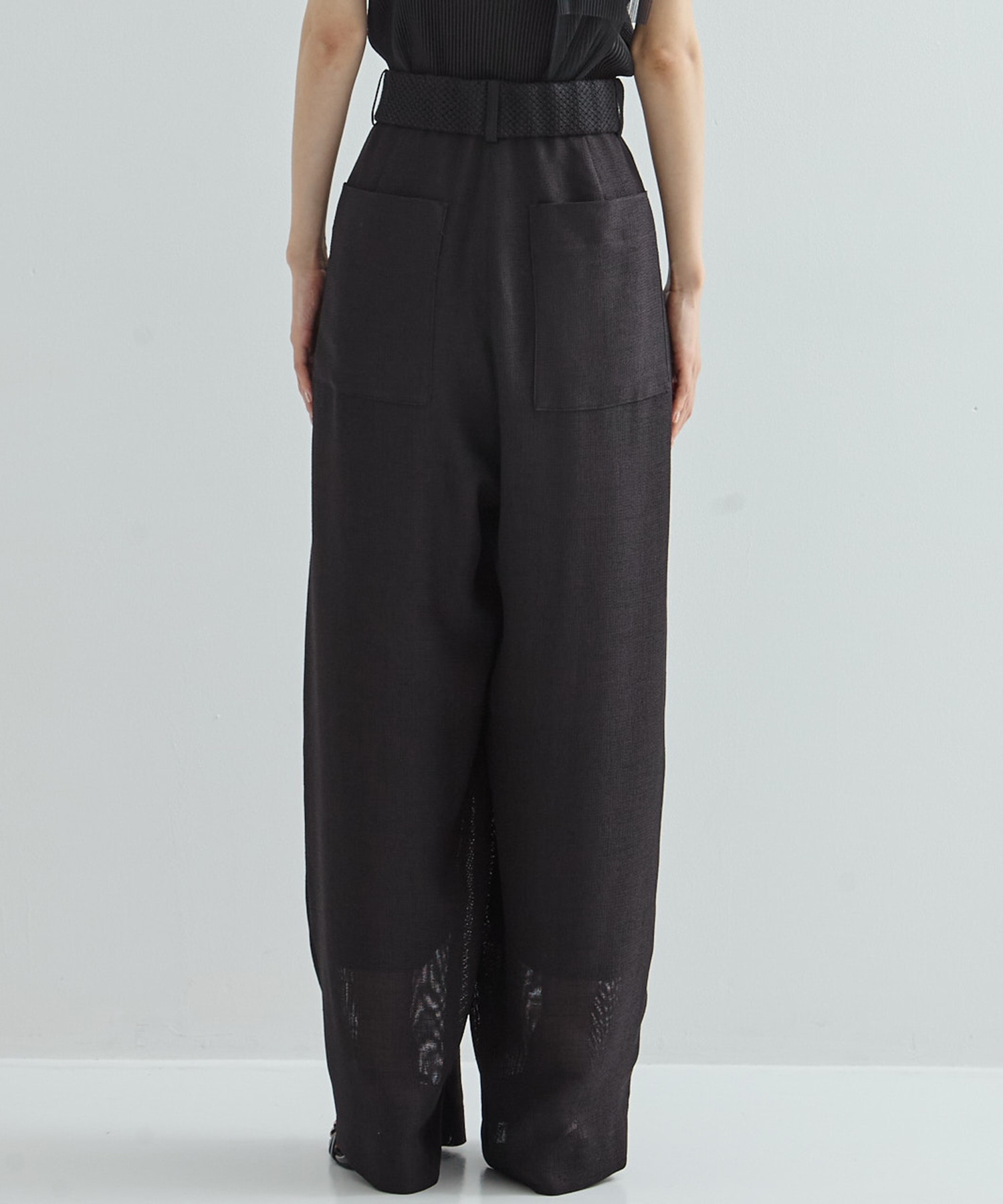 Asymmetric Front Mesh Trousers STUDIOUS