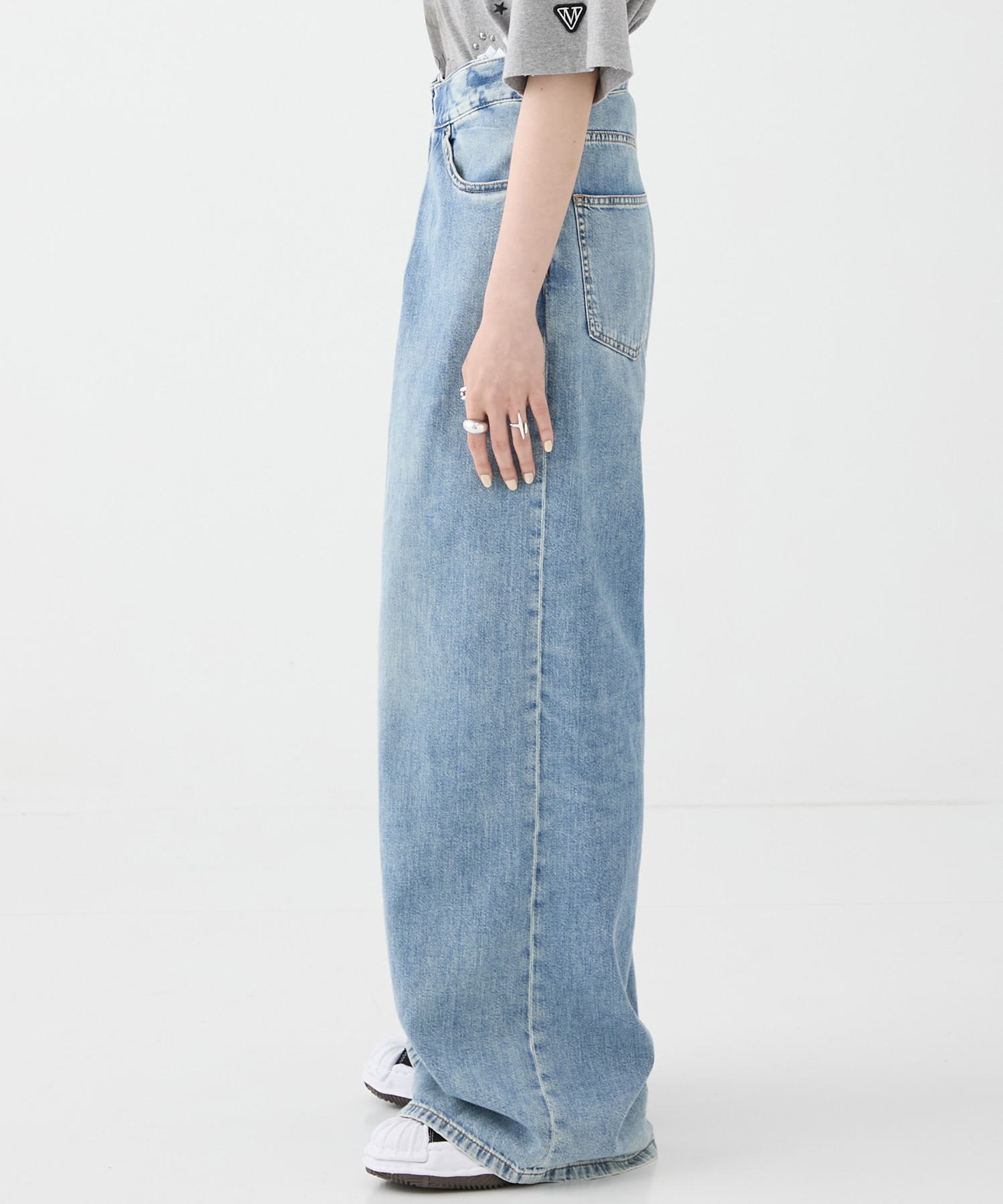 別注 WASHED DENIM FOLDED WIDE PANTS (SHORT LENGTH) JOHN LAWRENCE SULLIVAN
